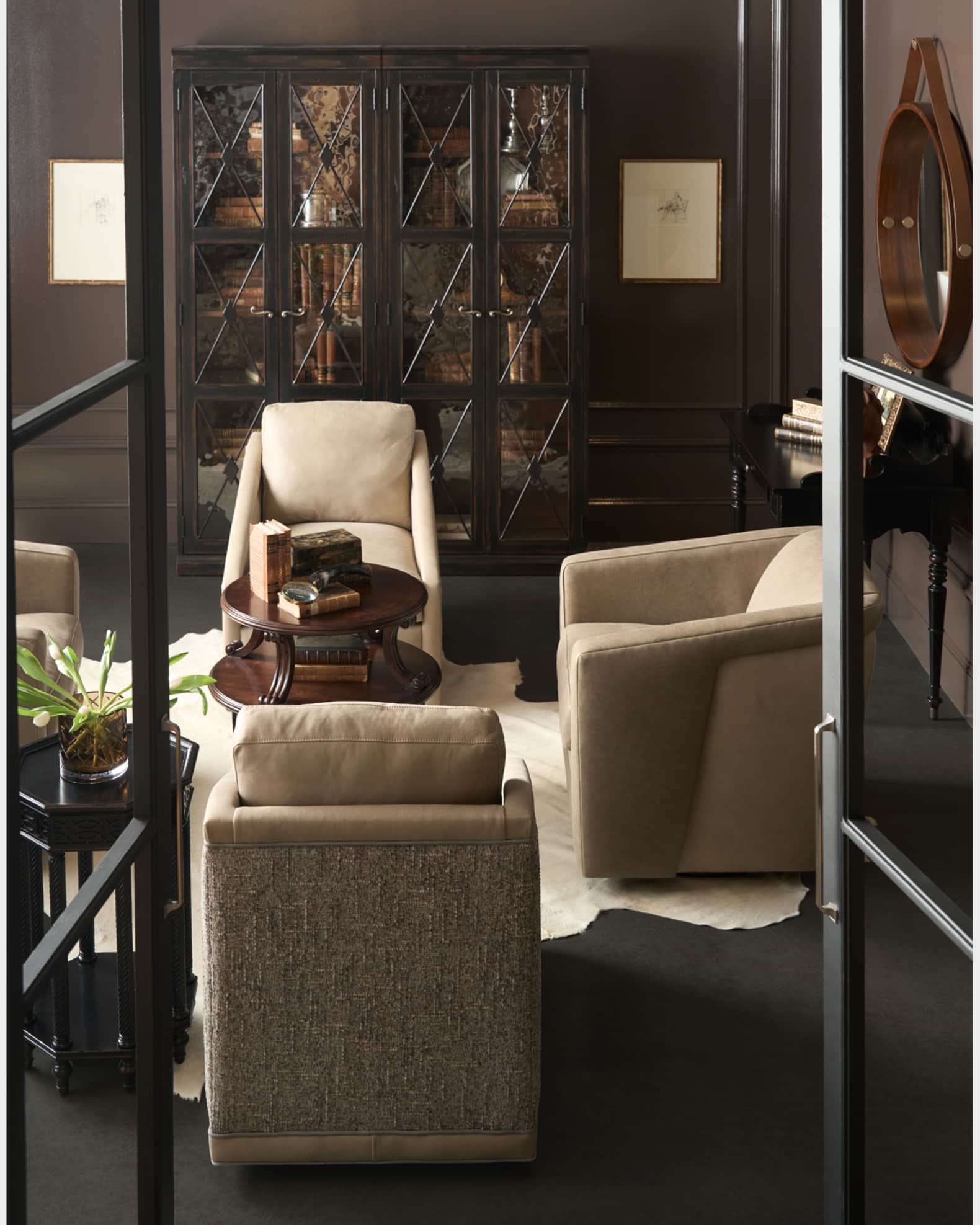 Lorelai Leather Swivel Chair 1
