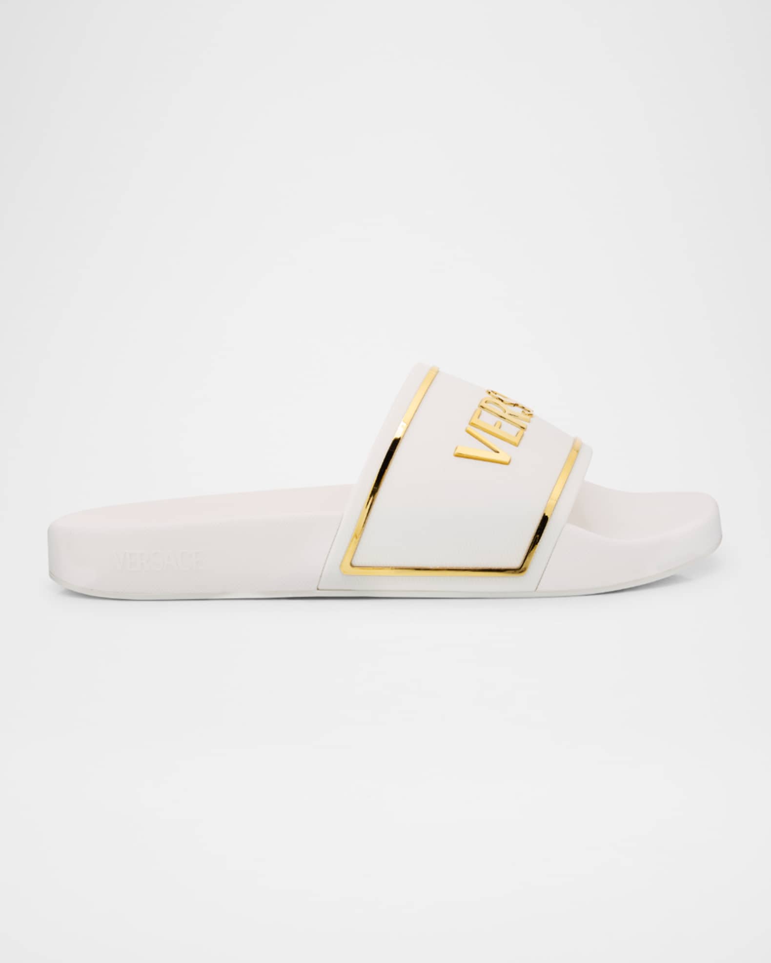 Pool Slides with Gold-Tone Logo 0