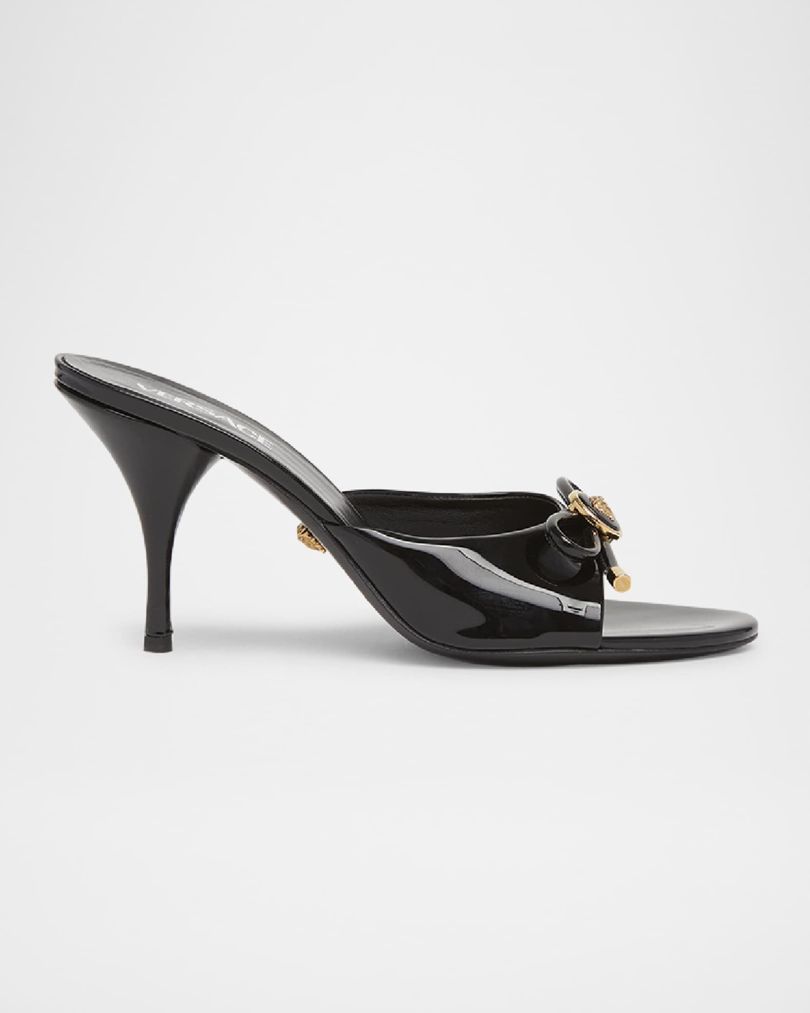 Opera Bow Ballet Mules in Patent Leather  0