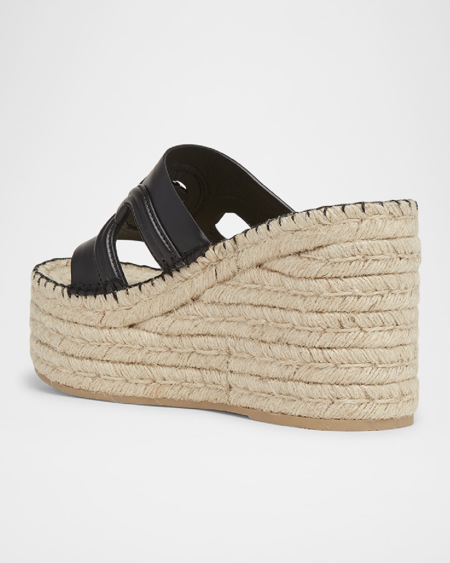 Medusa Leather Espadrille Wedge Mules 1