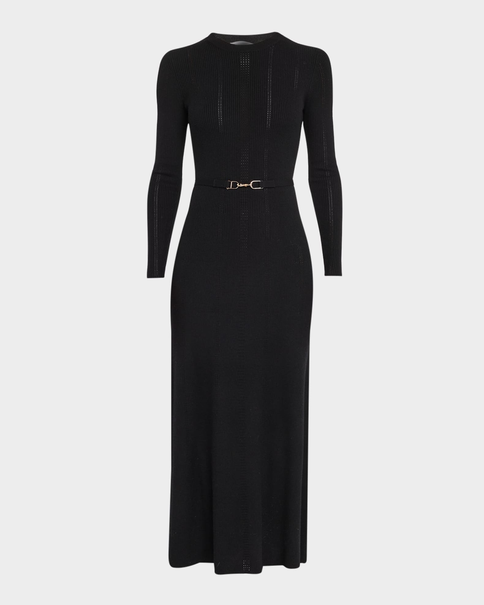 Imagene Long-Sleeve Belted Wool Dress 0