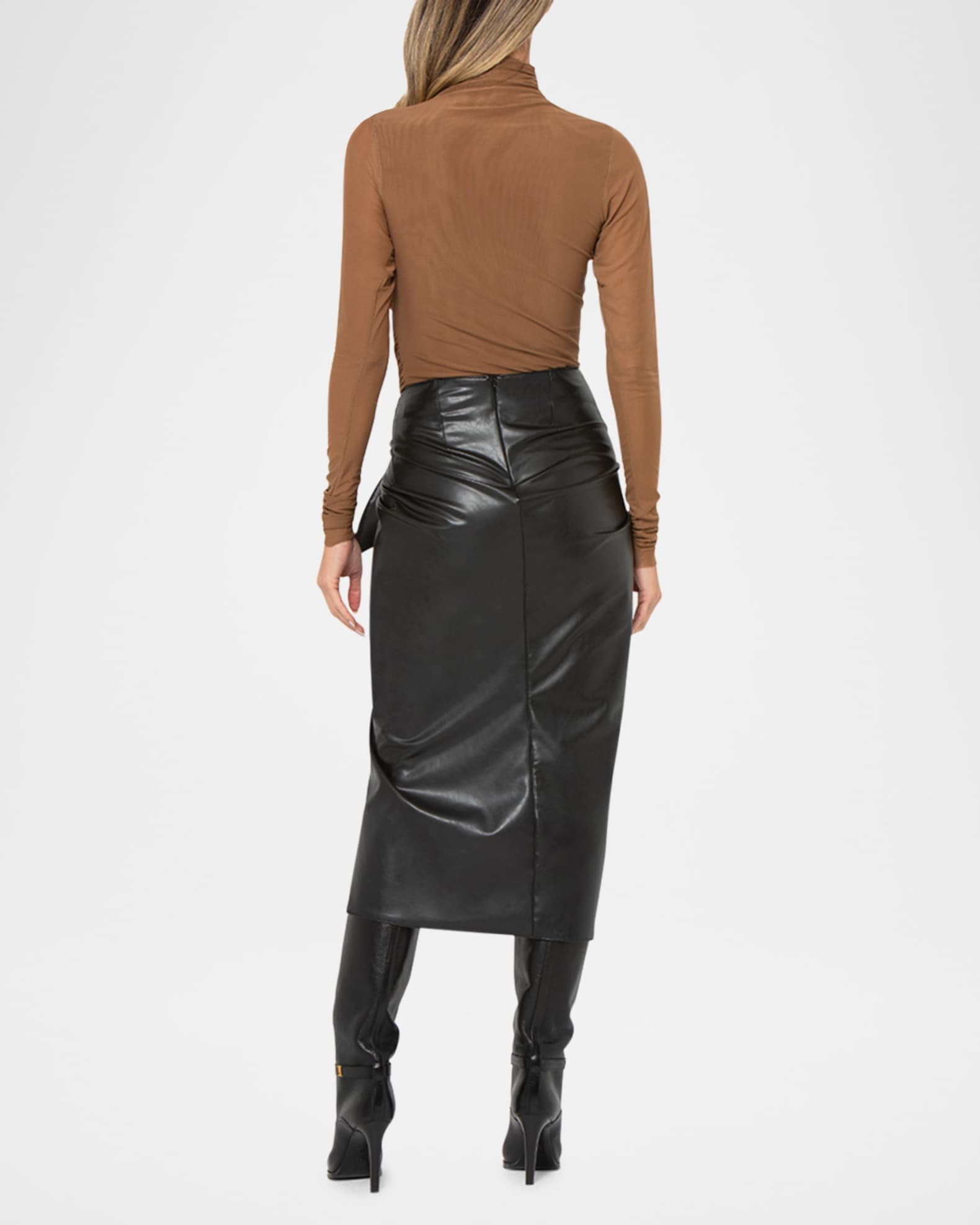 Dusk Faux Leather Tie-Front Skirt