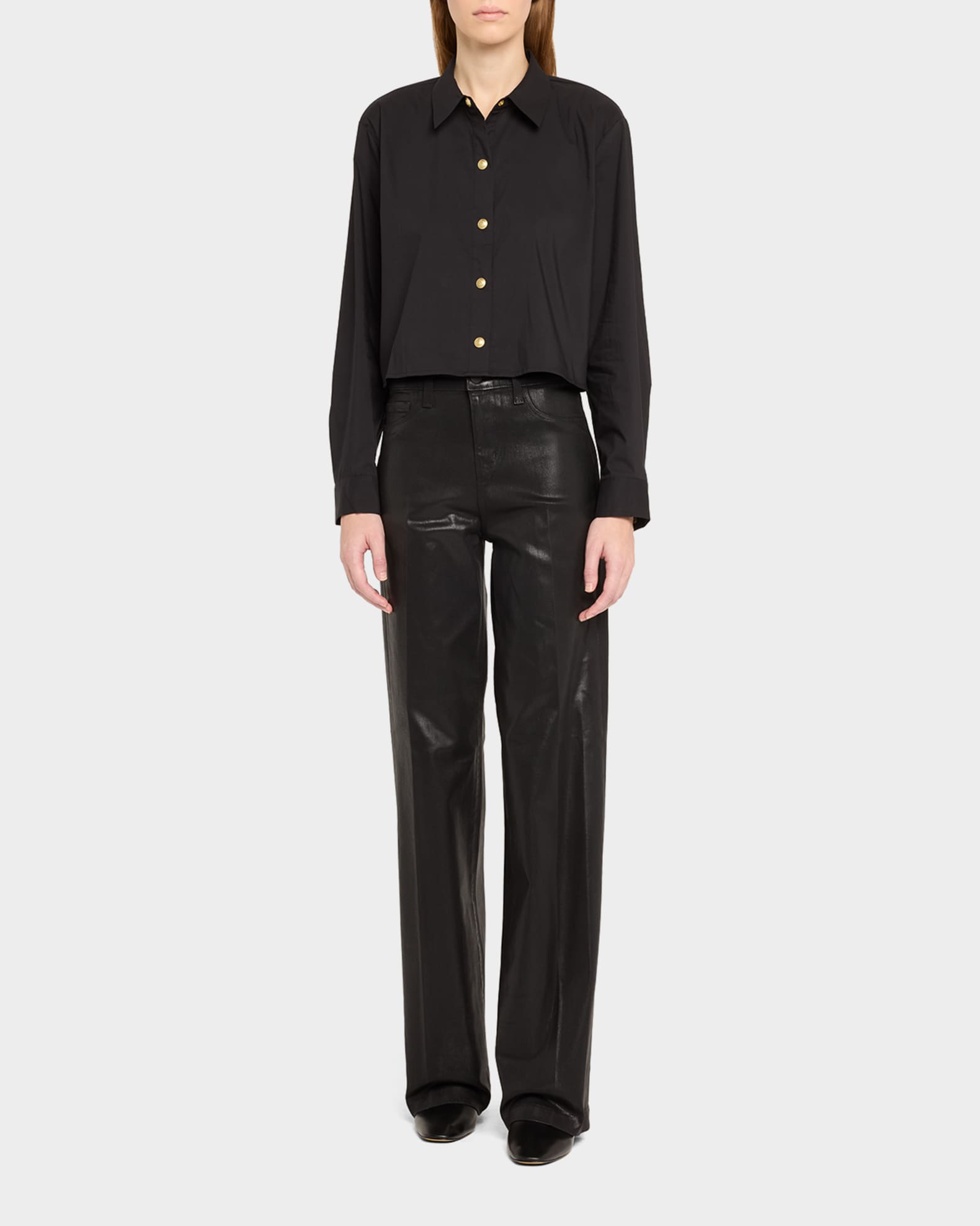 Clayton Coated Wide-Leg Jeans 1
