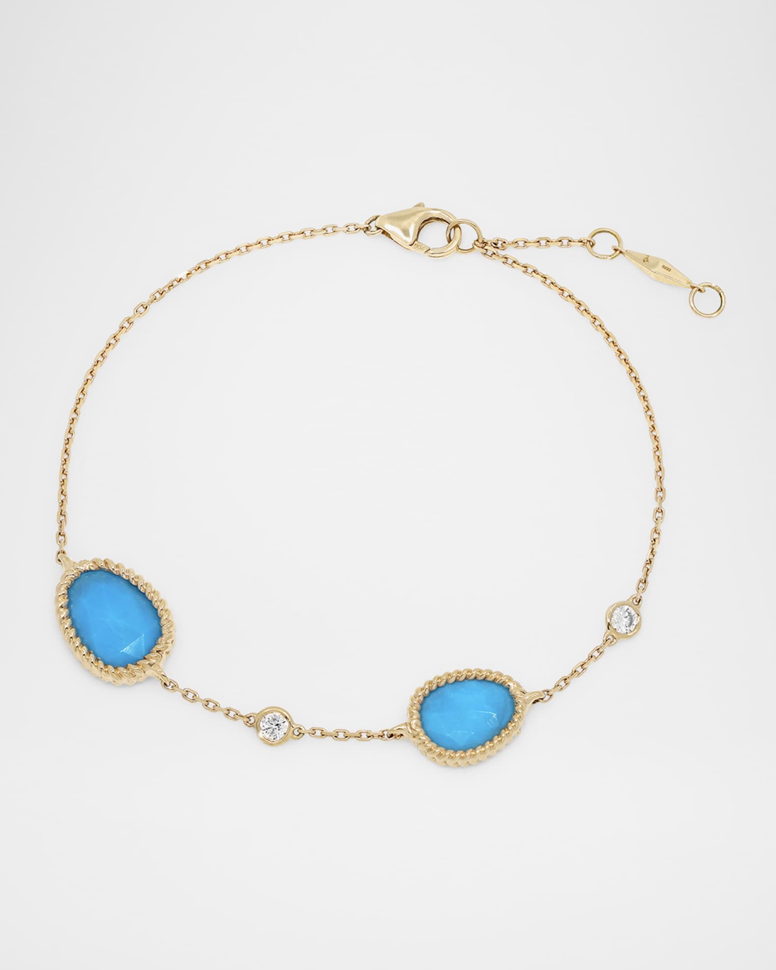  Nina Mariner 18K Yellow Gold Bracelet with Turquoise and Diamonds 0