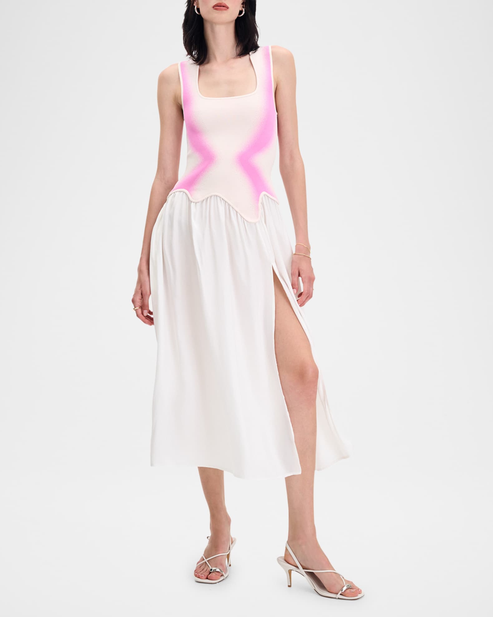 Nagini Mixed-Media Midi Dress 1