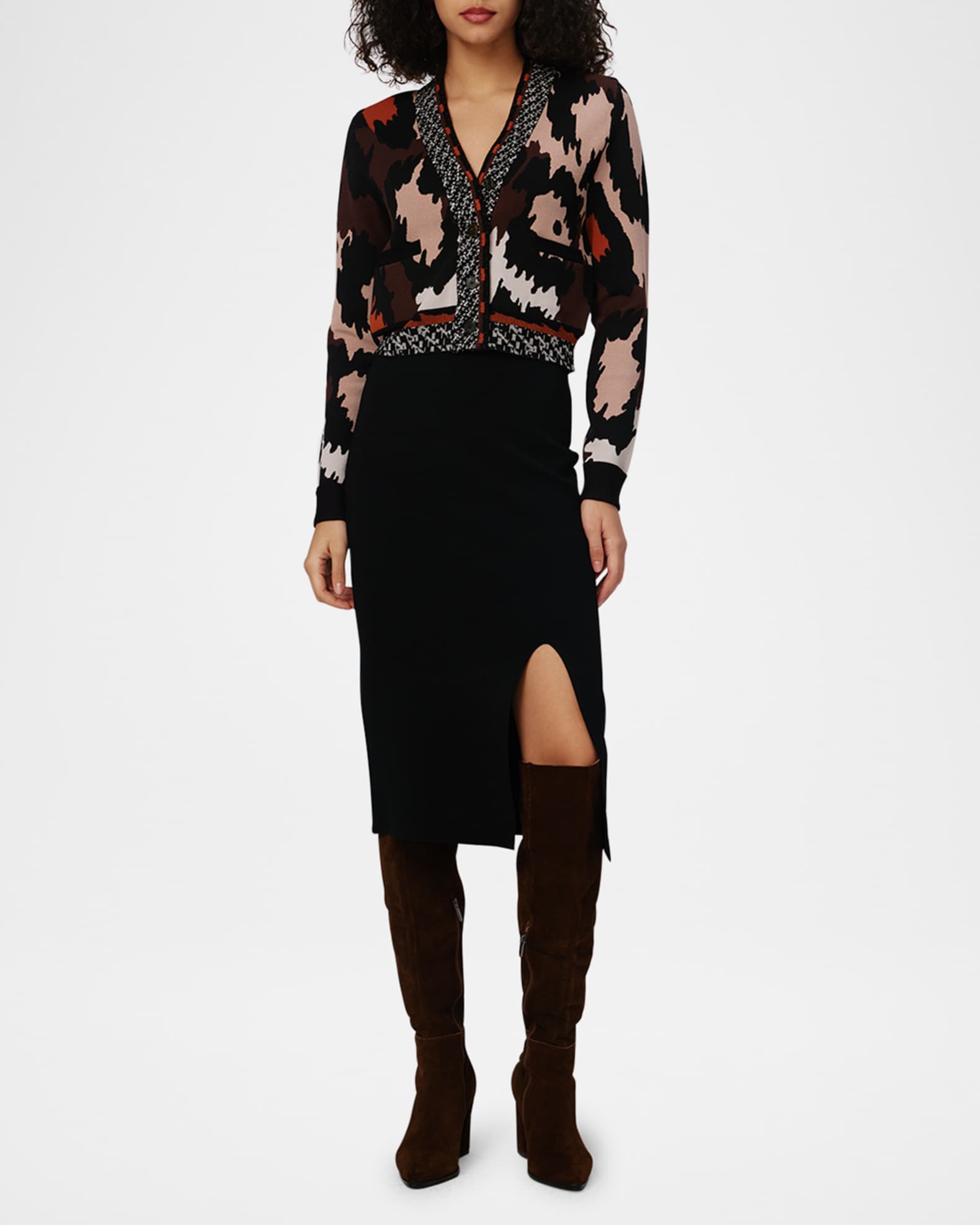 Midge Button-Down Jacquard Knit Cardigan