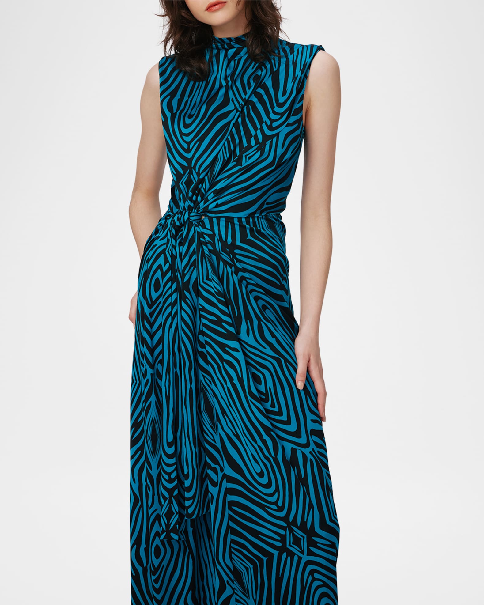 Striped Tie-Waist Midi Dress