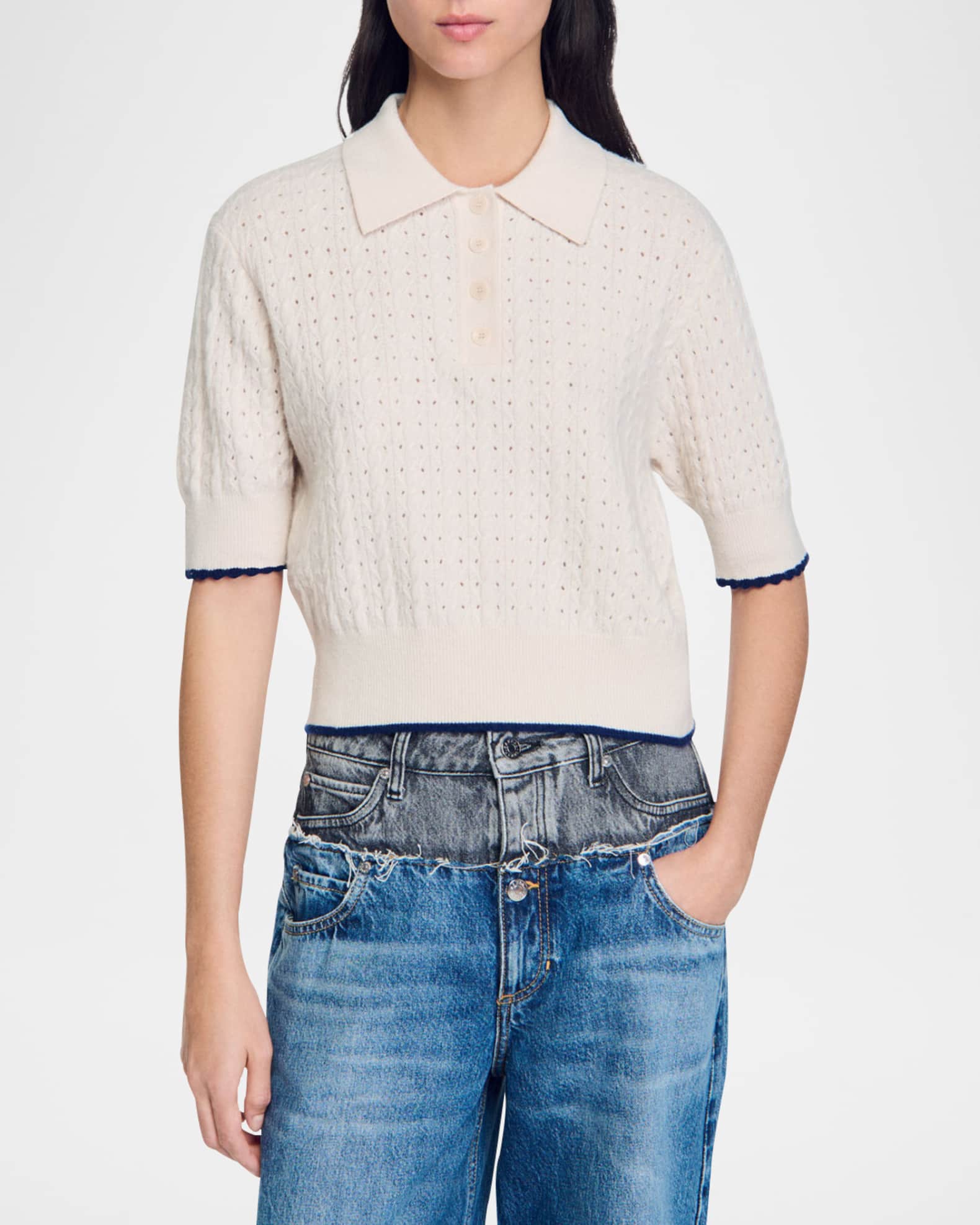 Sandro crossover sweater on sale
