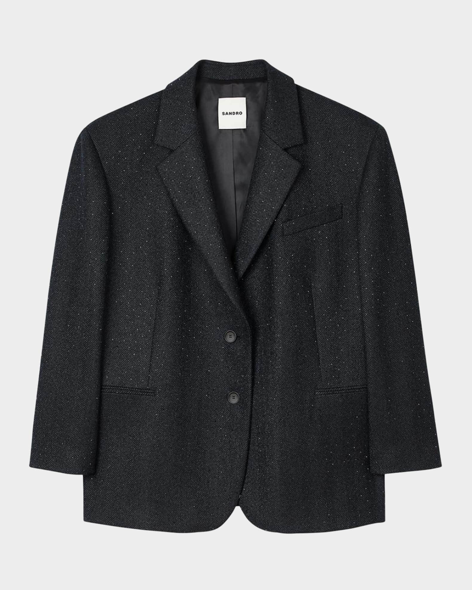 シェリエ brillant herringbone jacket coat 黒 【公式通販】