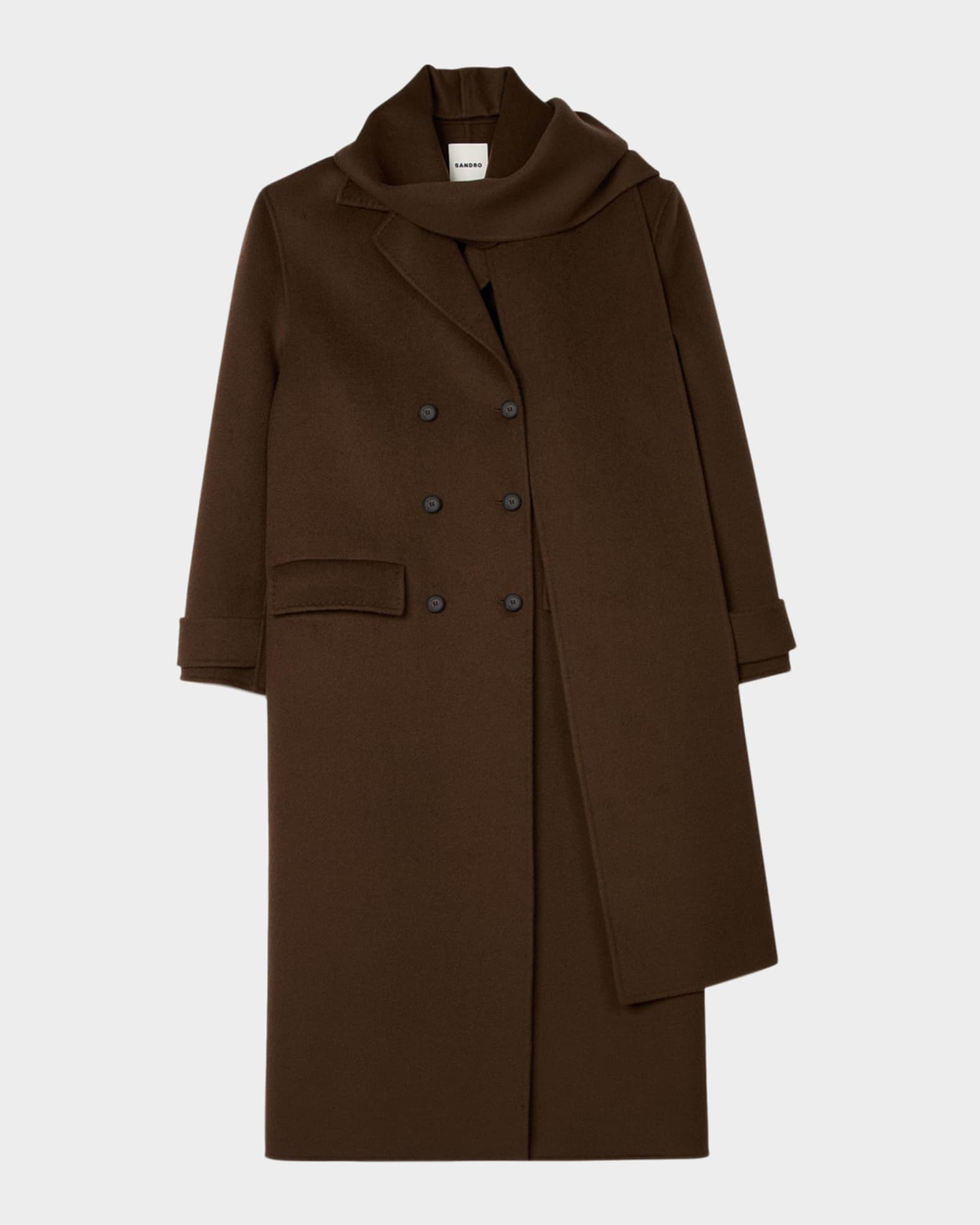 Sandro wool coat with fancy cuffs deals