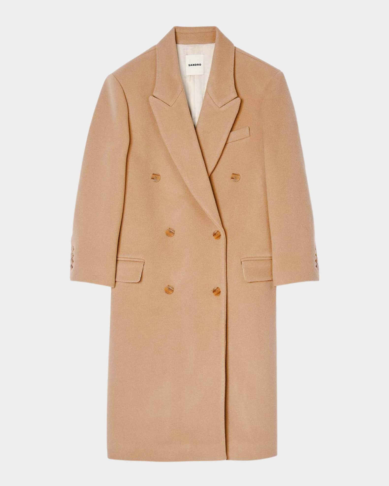 Sandro wool coat with fancy cuffs deals