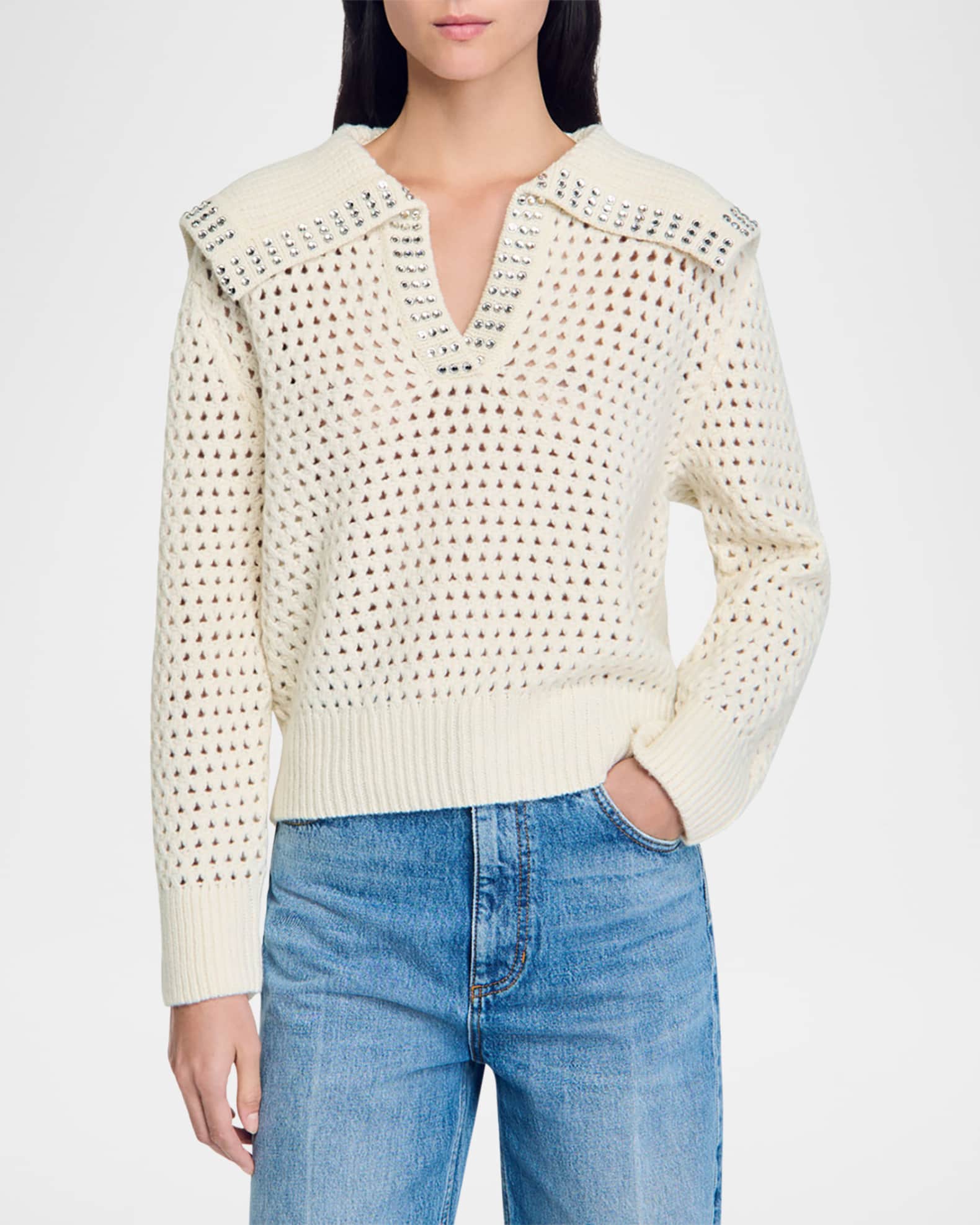 Sandro crossover sweater on sale