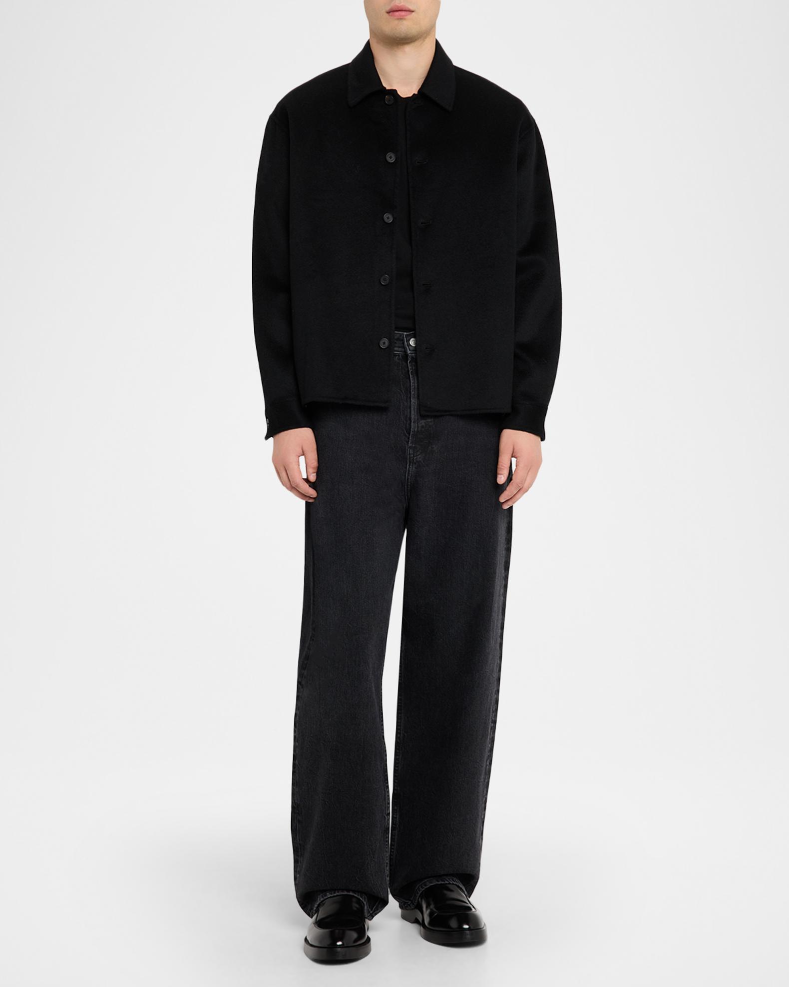 FRAME Men's Double-Face Wool Overshirt | Neiman Marcus