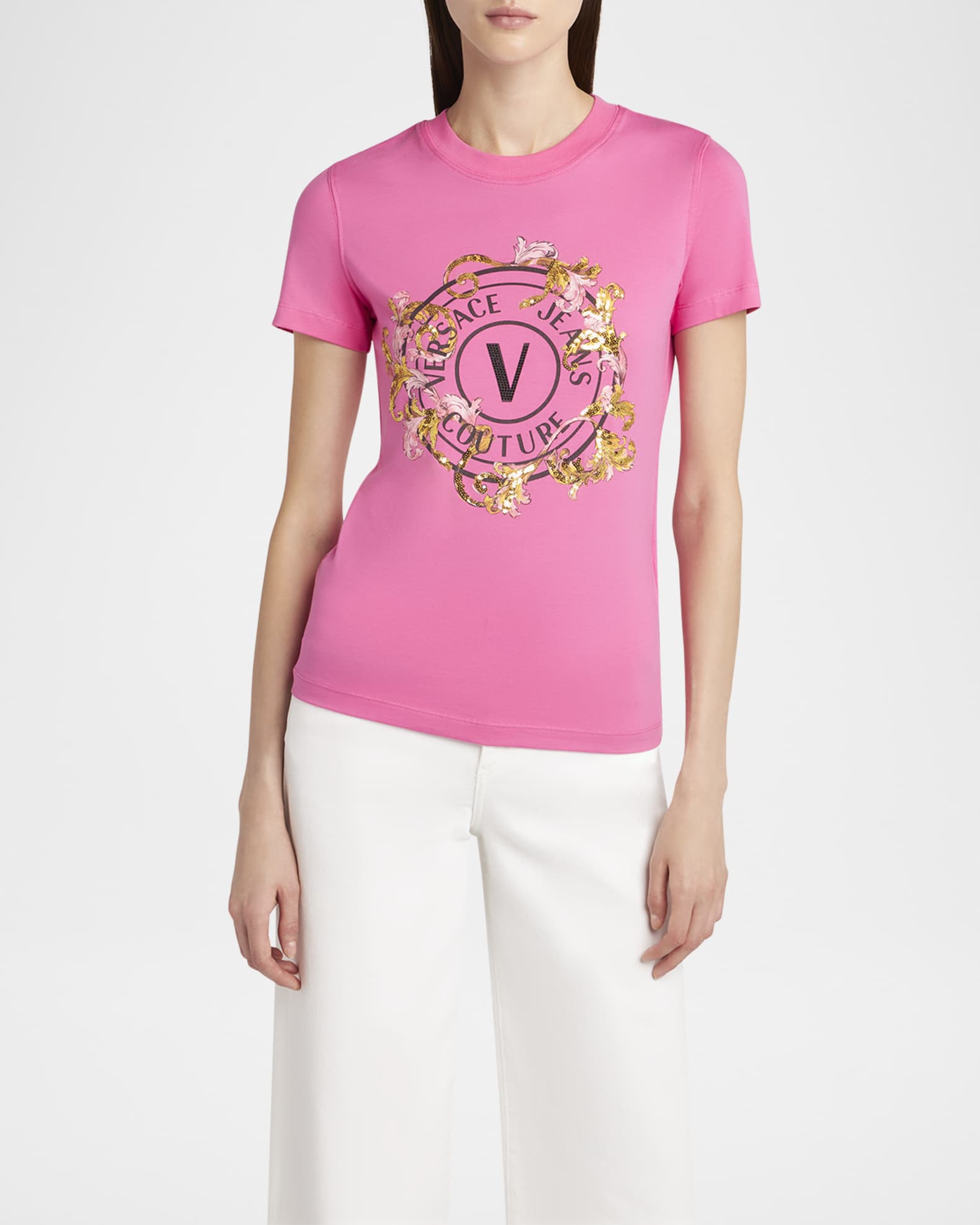 Versace Jeans Couture Crewneck Logo T-Shirt | Neiman Marcus