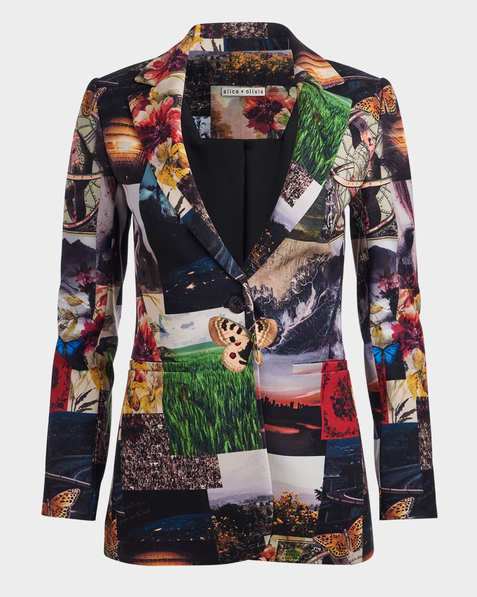 BouclÃ© Fitted Blazer With Notched Collar