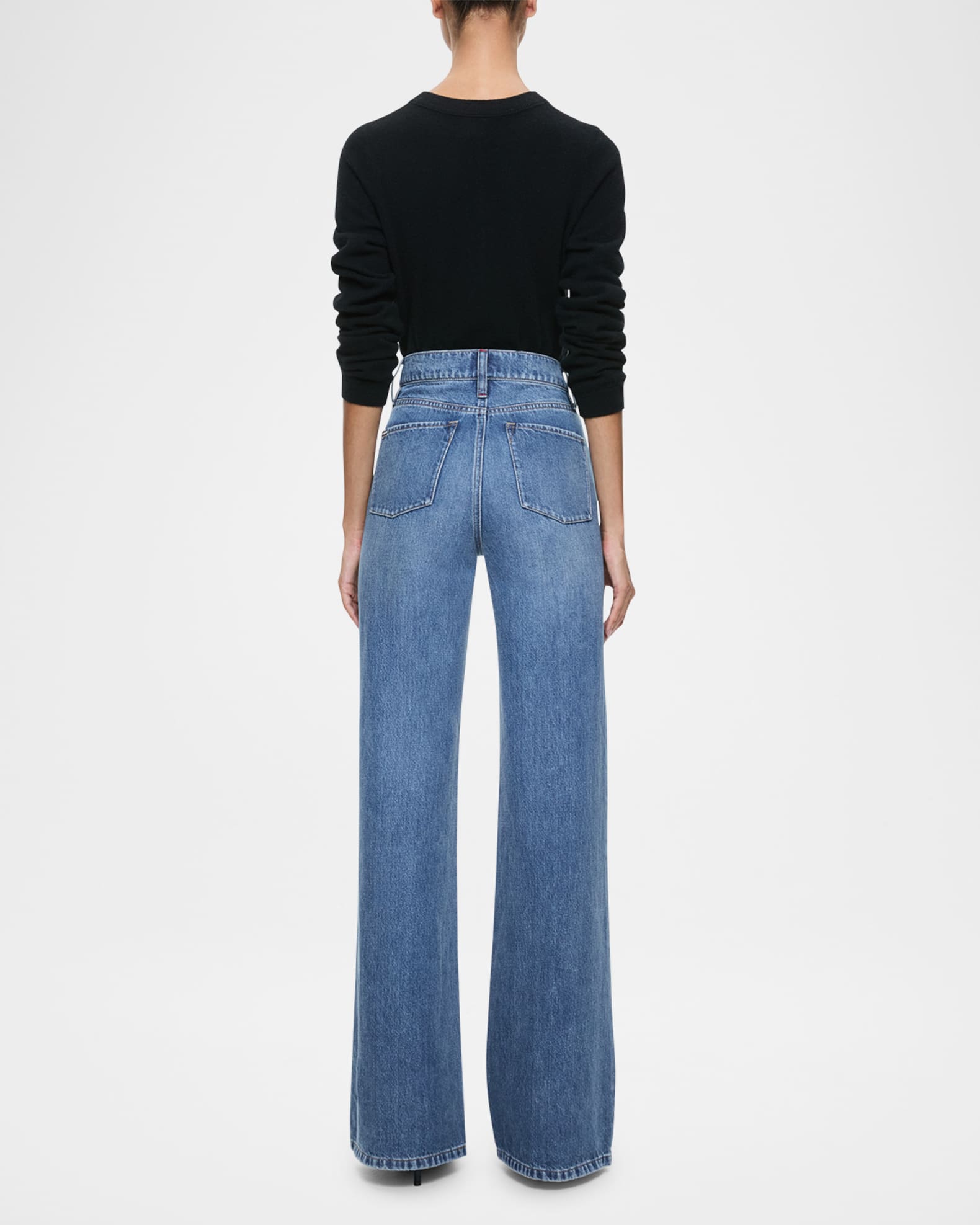 Alice Olivia Weezy High Rise Wide Leg Jeans Avery Blue