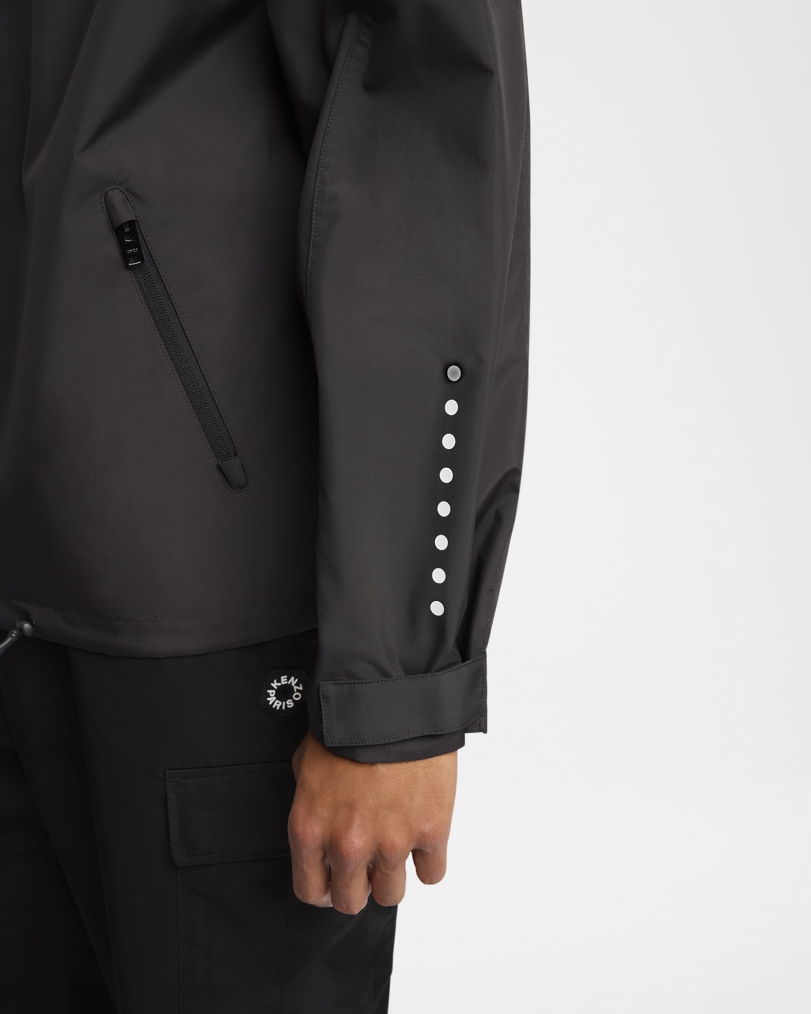 ブルゾン Kenzo Windproof Jacket With Adjustable Drawstring Kenzo Elevated packable windbreaker jacket | BLACK | SEVENSTORE