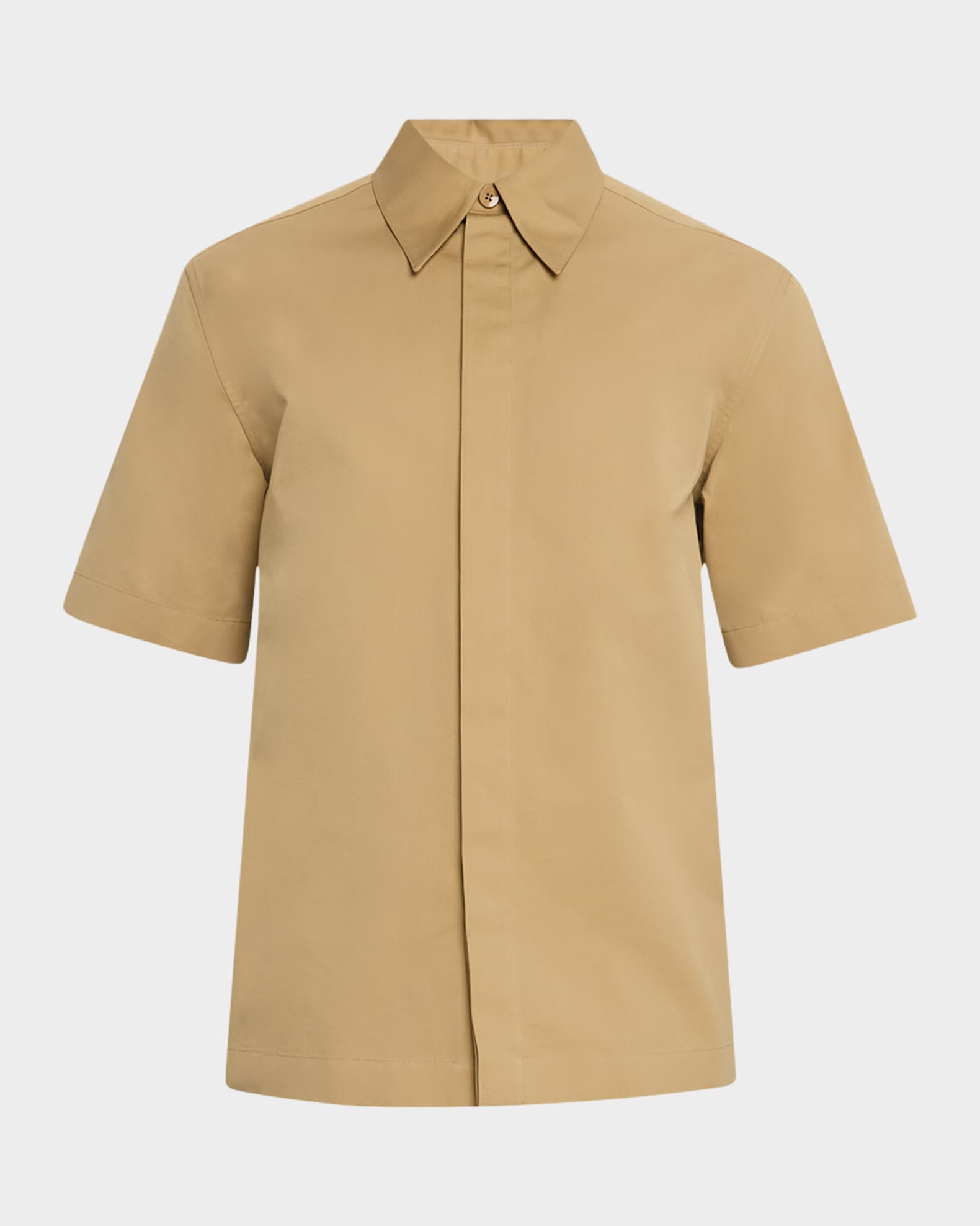 Men's Hidden-Placket Solid Sport Shirt 0