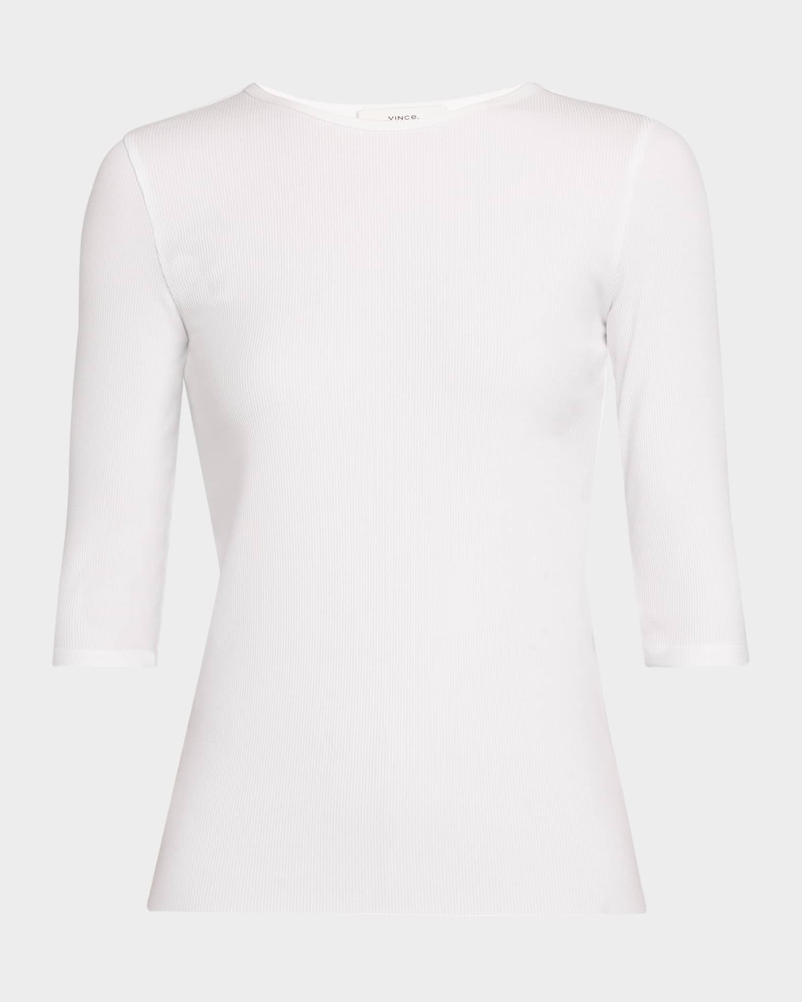Elbow-Sleeve Crewneck Tee 0