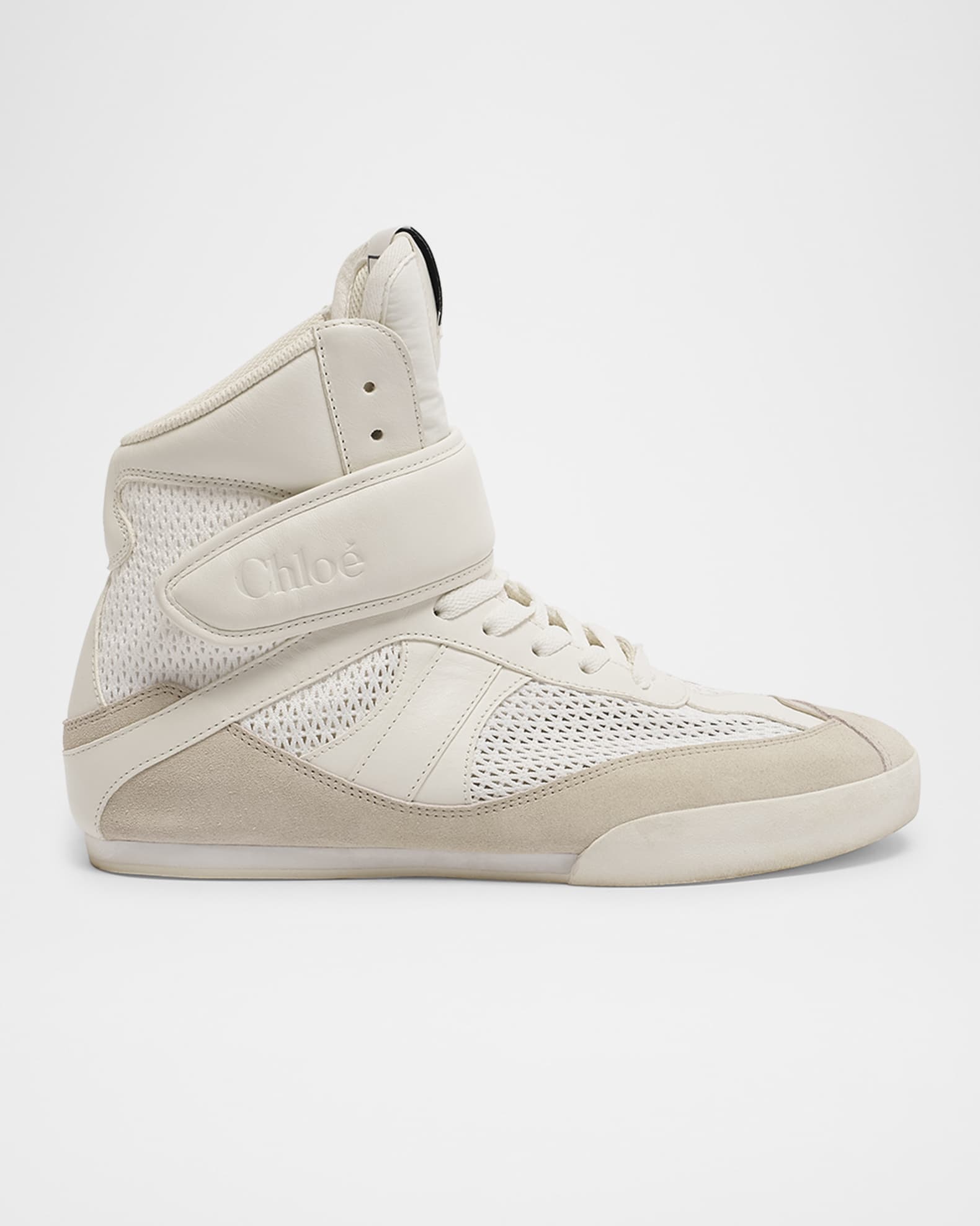 Chloe Kick High Top Mesh Leather Sneakers Neiman Marcus