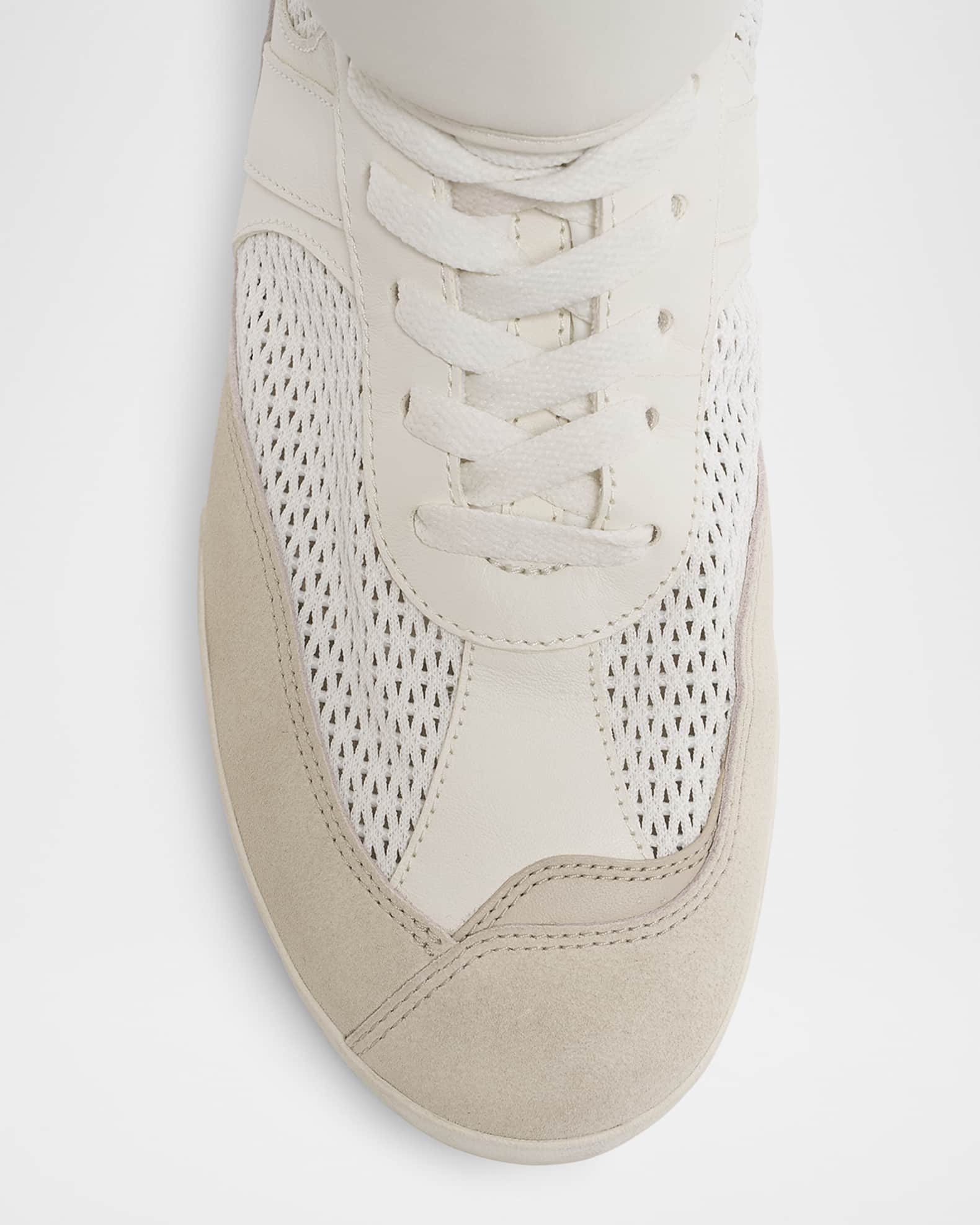 Chloe Kick High-Top Mesh Leather Sneakers | Neiman Marcus