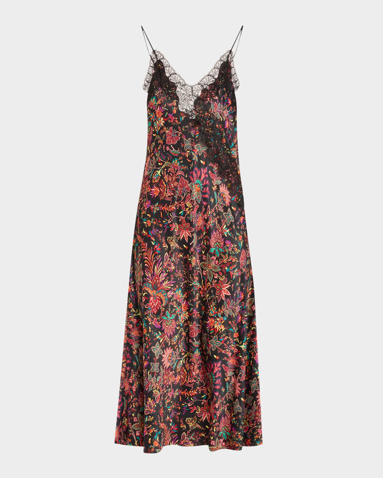 Granada Floral-Print Midi Slip Dress 0