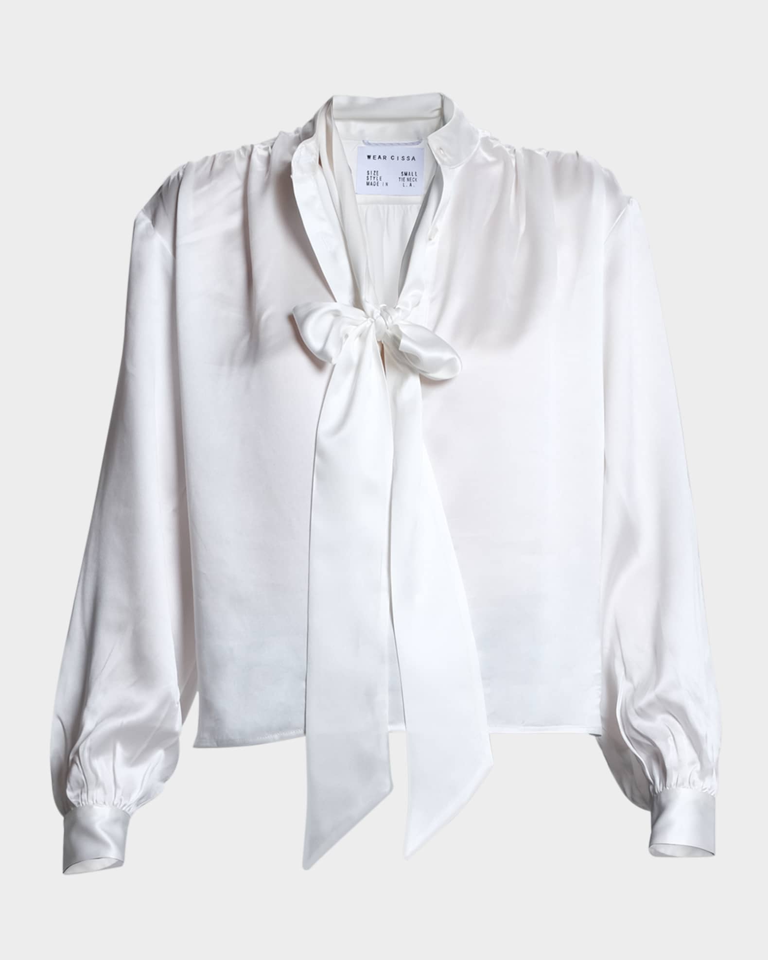 The Tie-Neck Silk Blouse 0