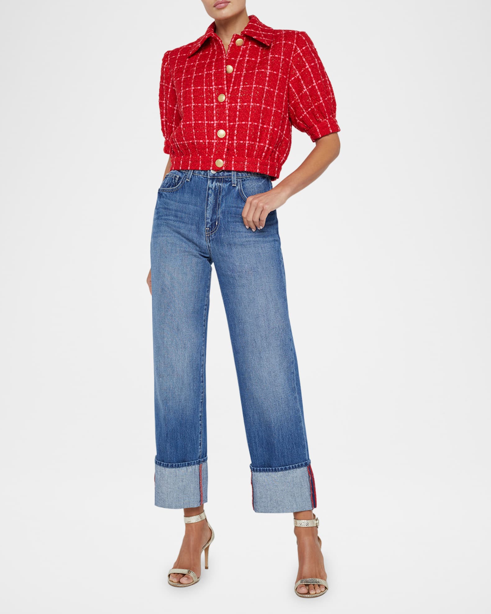 Leighton Ultra High-Rise Cuffed Stovepipe Jeans 1