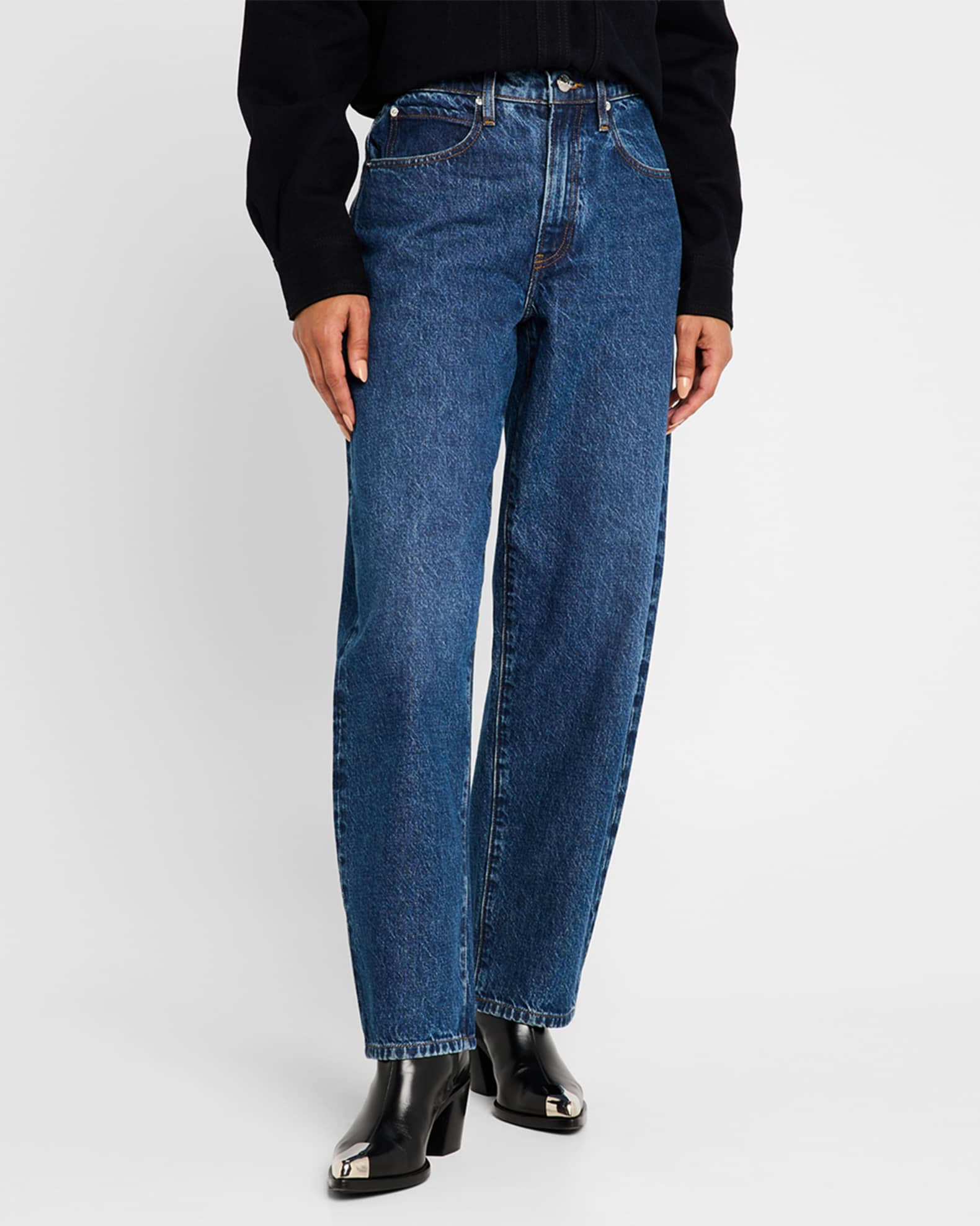 【Frame】ローライズ barrel-legジーンズ FRAME Women's Low Slung Barrel Jeans, Ziggy, Blue, 33 at