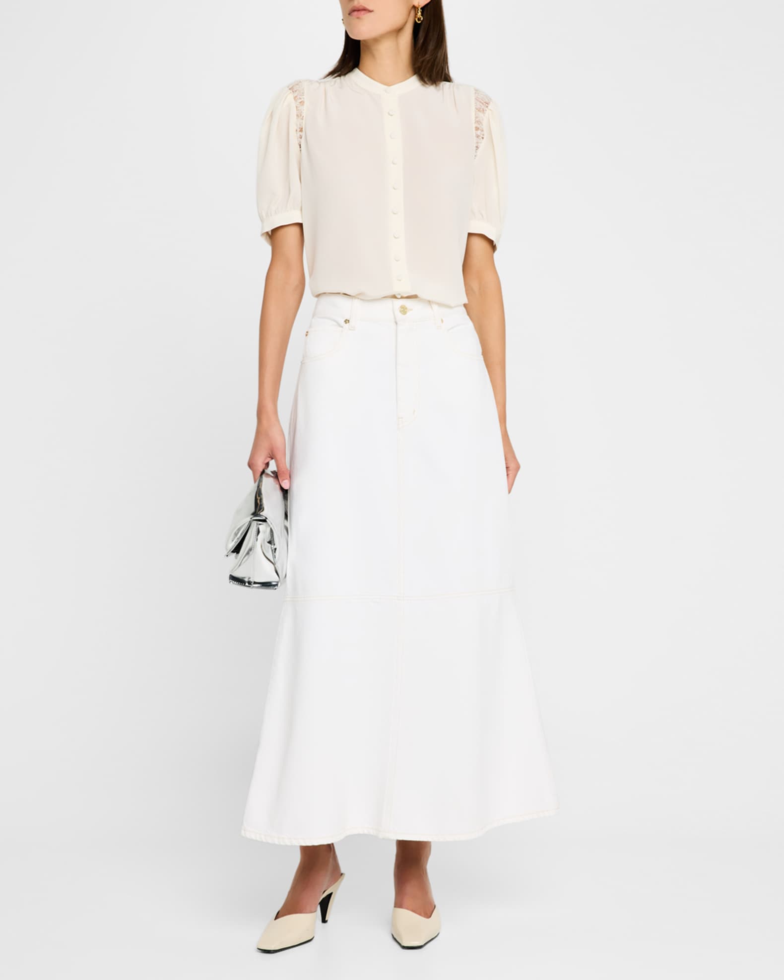 White skirt neiman marcus top
