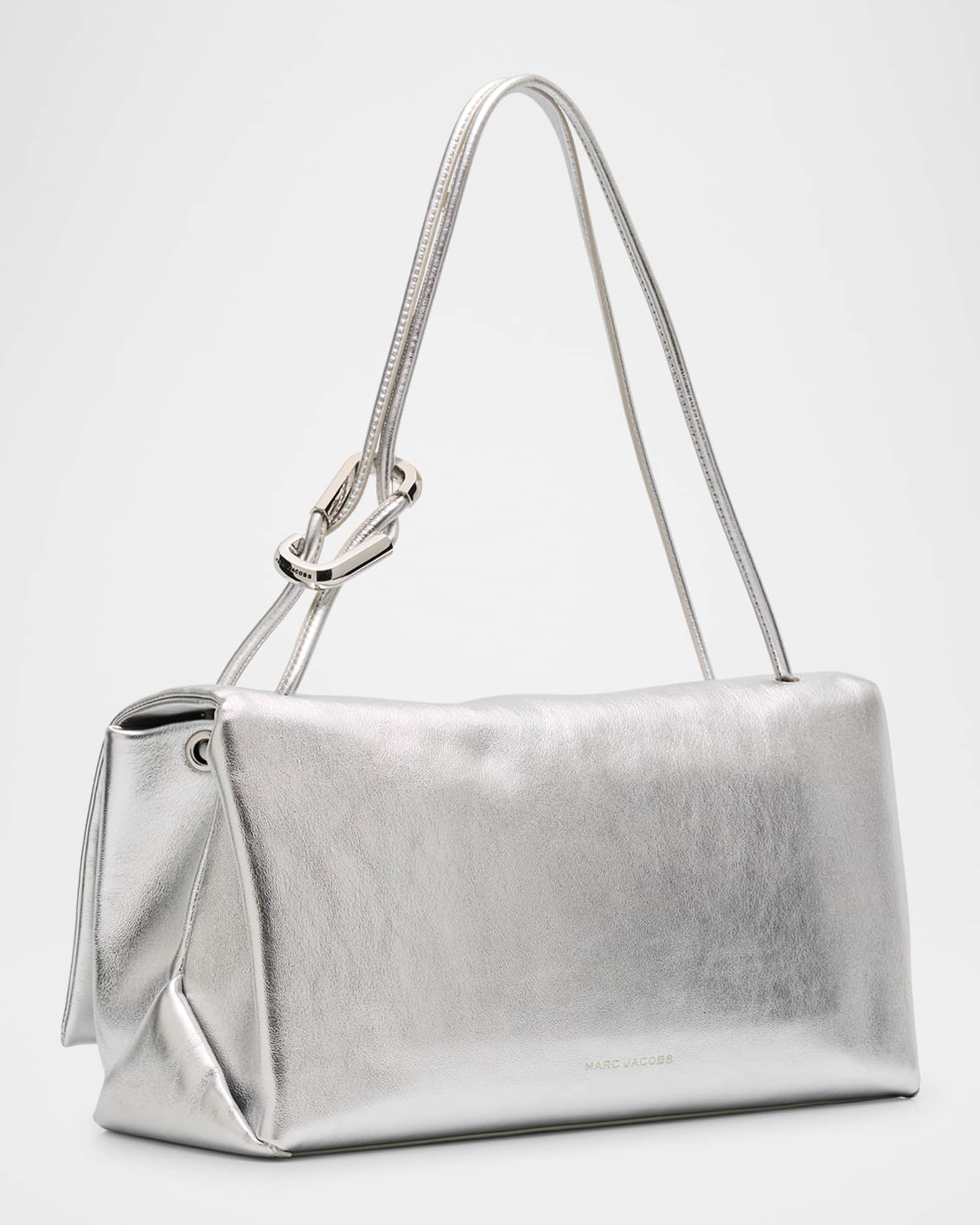 Metallic Leather Large Dual Shoulder Bag