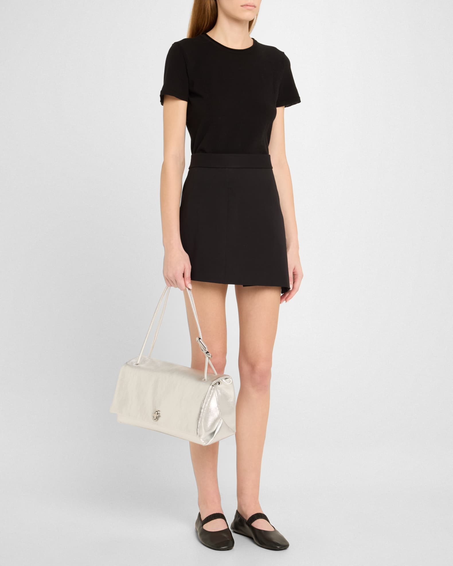 Marc Jacobs Metallic Leather Large Dual Shoulder Bag
