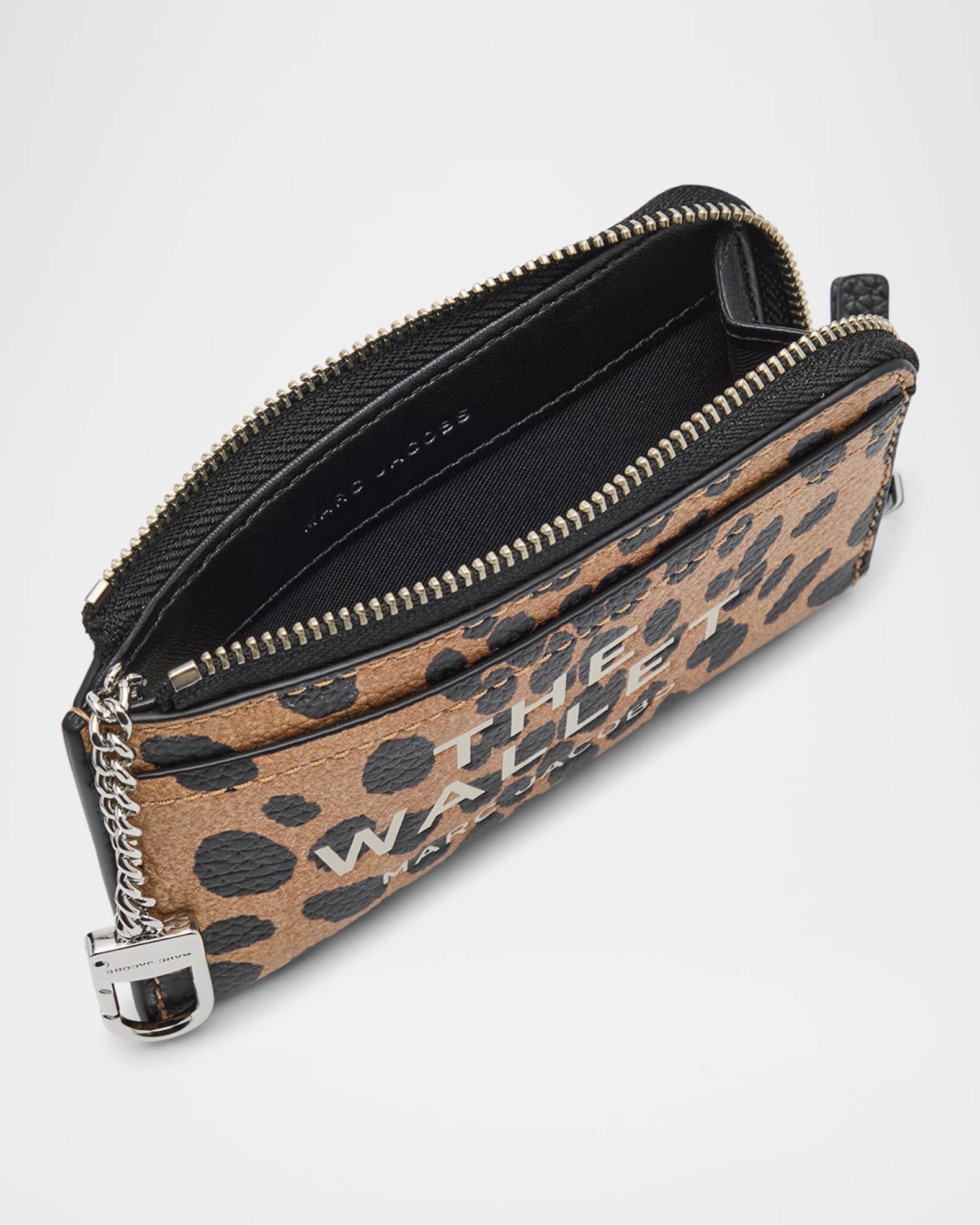 Marc Jacobs The Top Zip Multi Cheetah Printed Leather Wallet