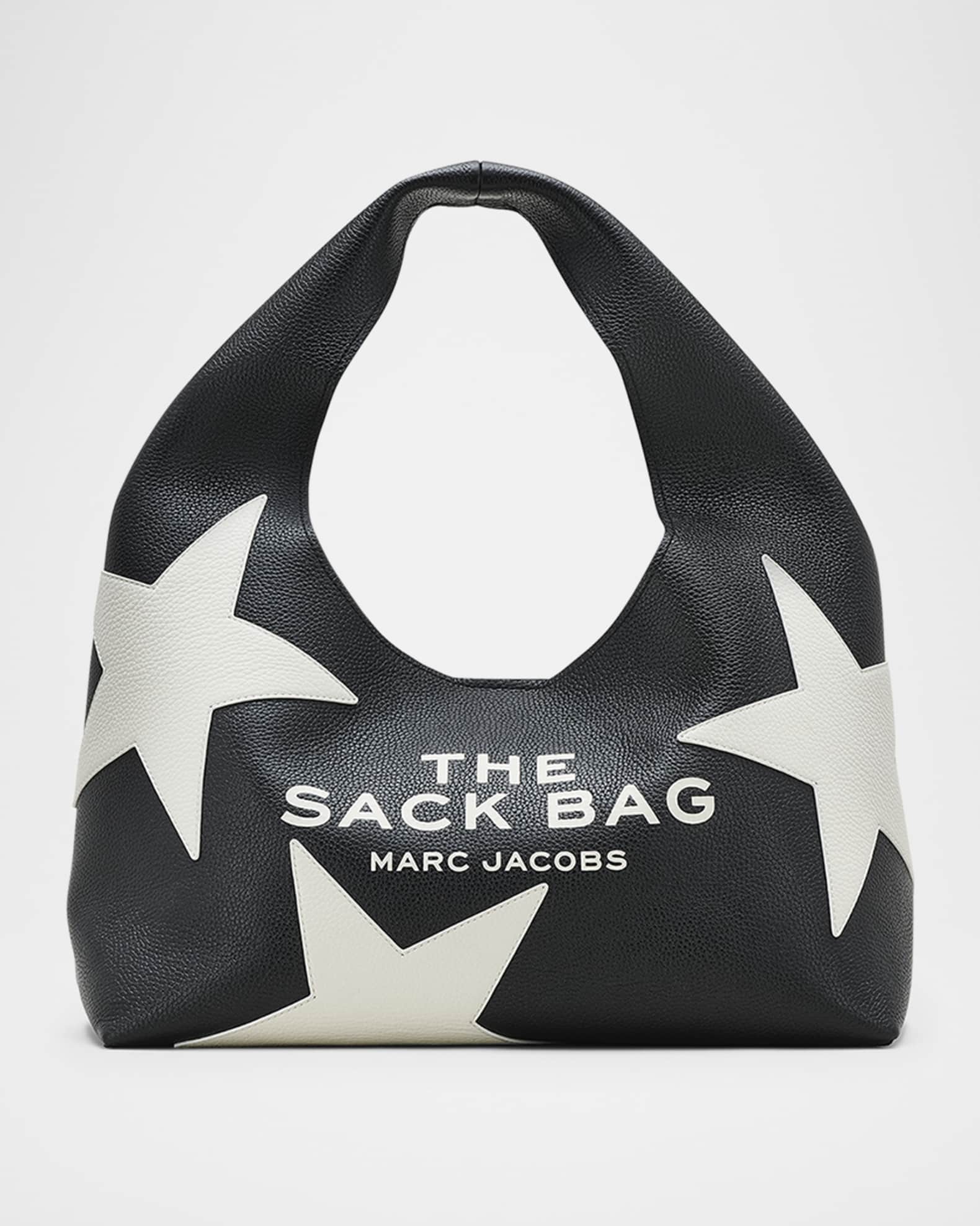 Marc Jacobs The Star Patchwork Leather Sack Bag Black White