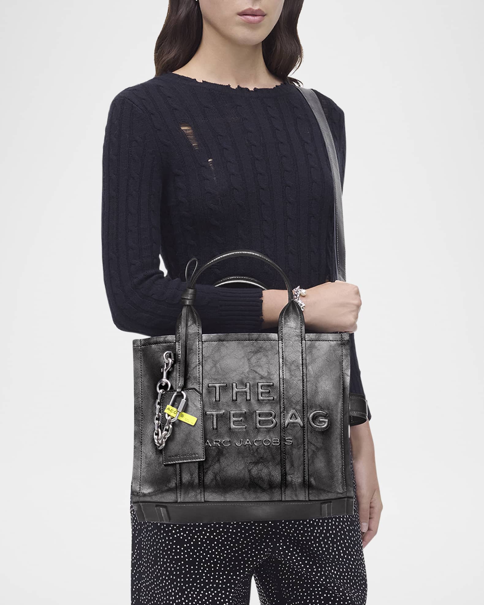Marc Jacobs The Leather Medium Tote Bag Gray