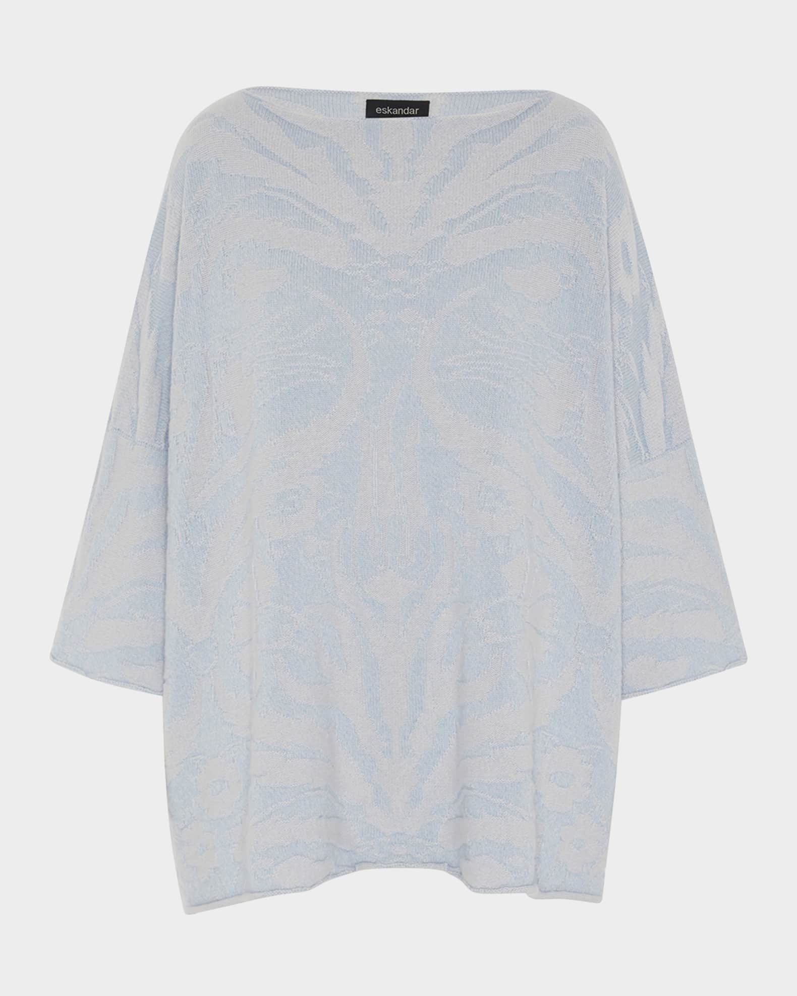 Square 3/4 Sleeve Cashmere Top (Long Length)