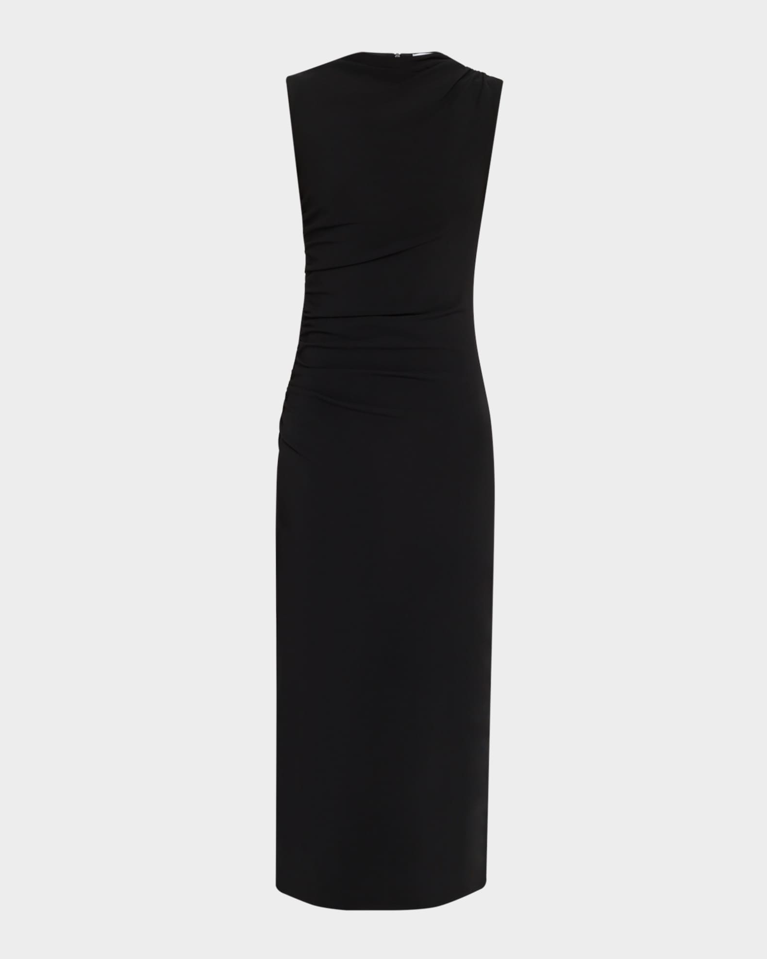 Nef Ruched Mock-Neck Midi Dress 0