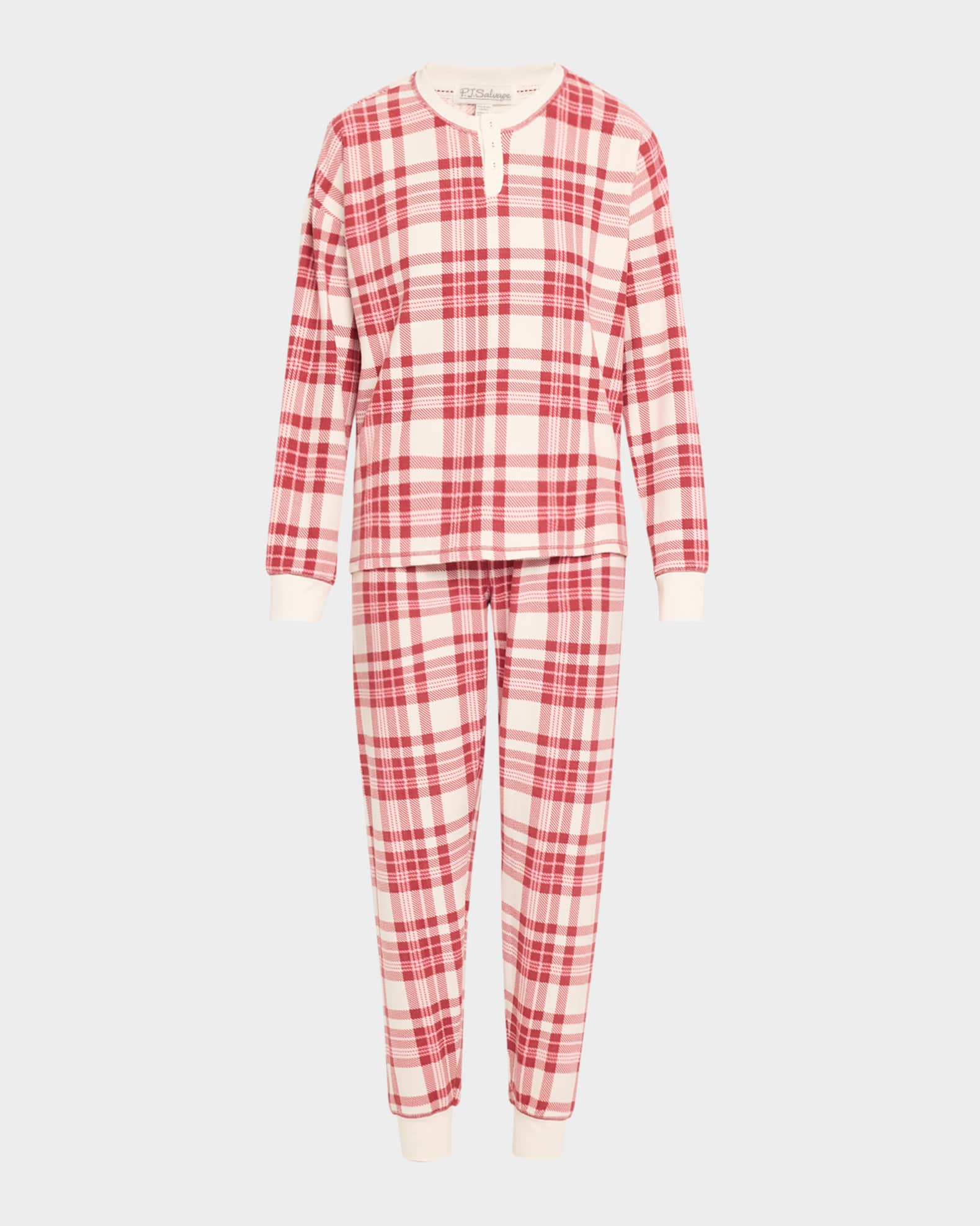 Full Of Holiday Spirit Plaid Velour Pajama Set