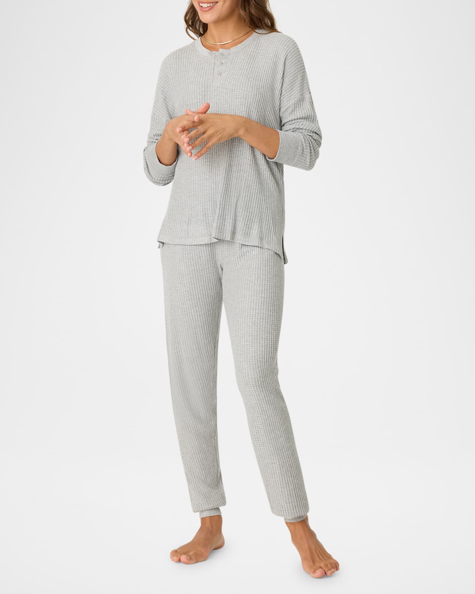 Ski Jammie Waffle Knit Jogger Pajama Set