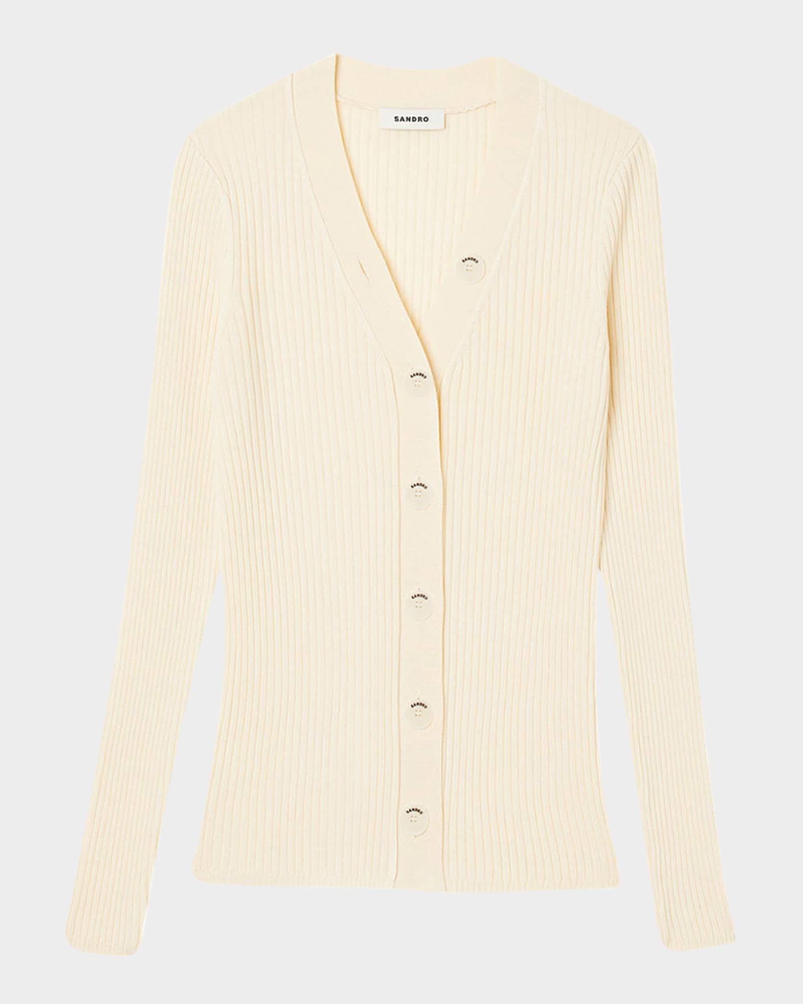 Sandro ribbed knit buttoned cardigan new arrivals