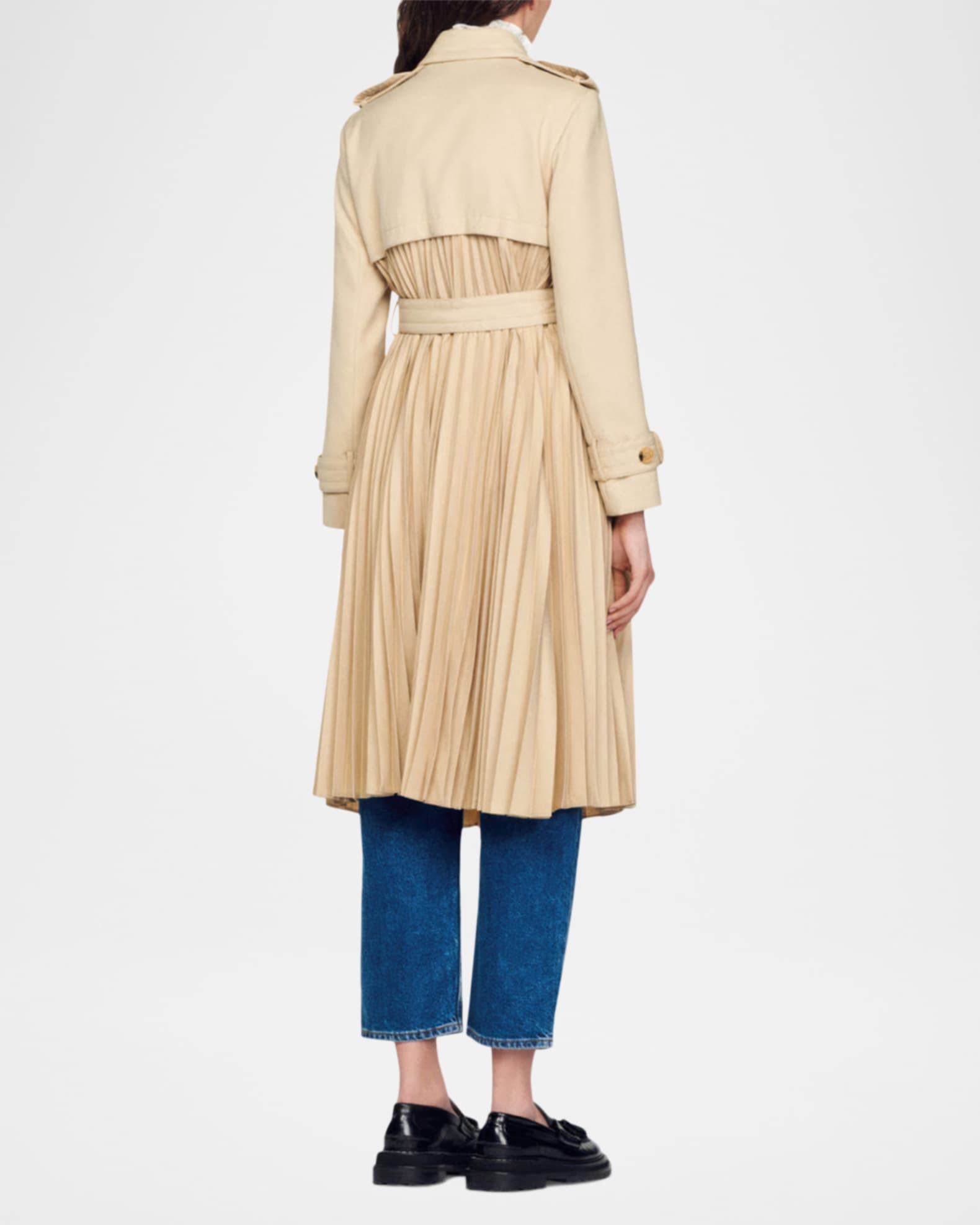 【SANDRO】 Vino Pleated Trench Coat Sandro Vino Pleated Trench Coat | Neiman Marcus