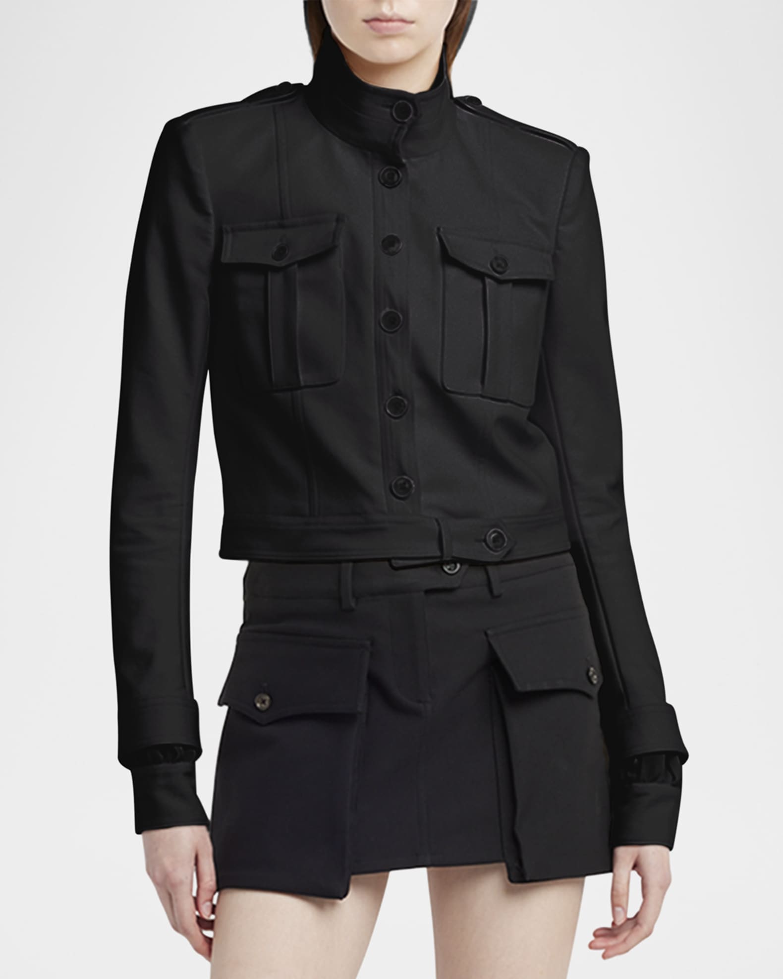 ジャケット TOM FORD SS25 WOMAN JACKET (GI3005 FAX1430 IG314) TOM FORD Shrunken Military Cotton Jacket | Neiman Marcus