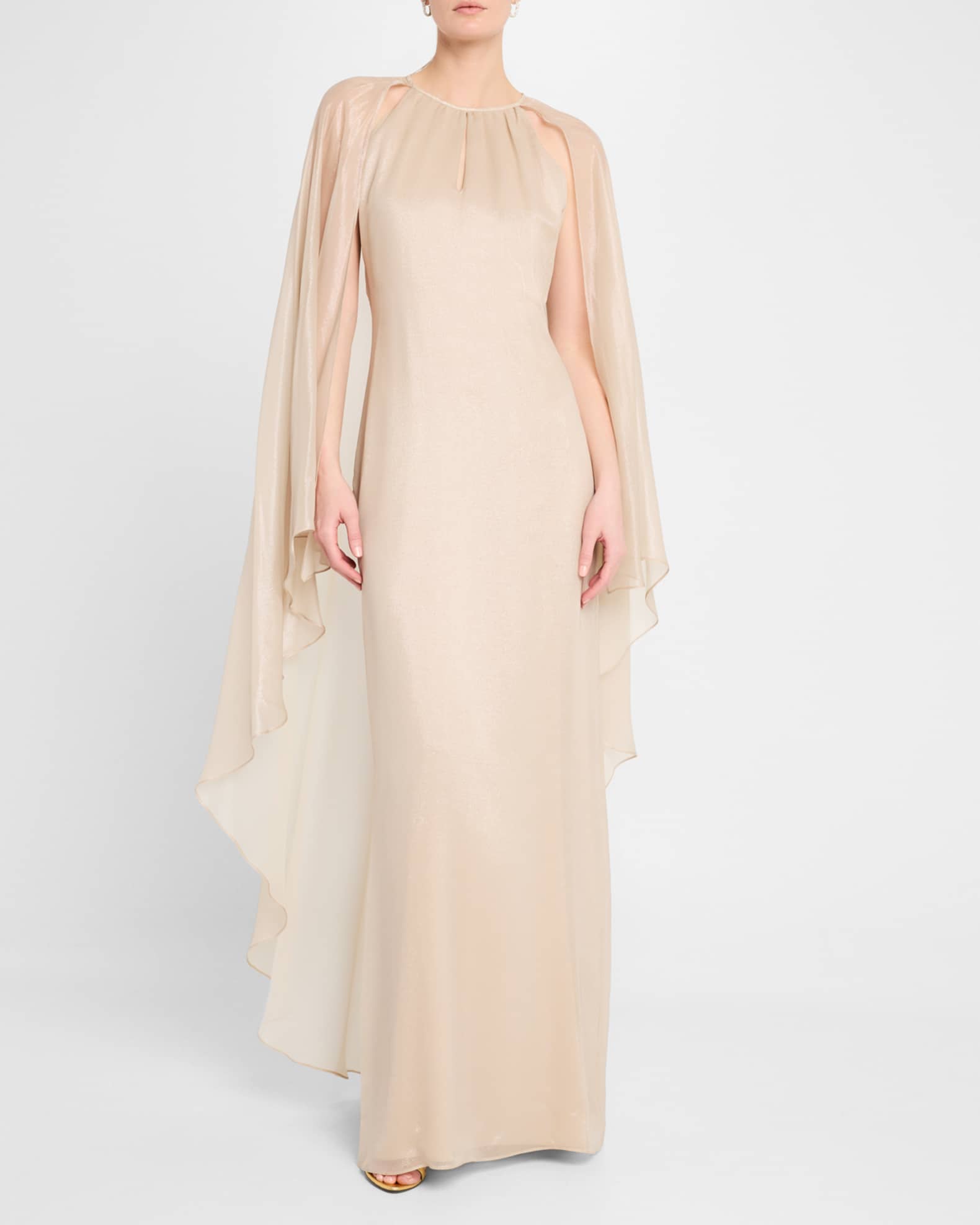Wet Look Flowy Caftan Gown 1