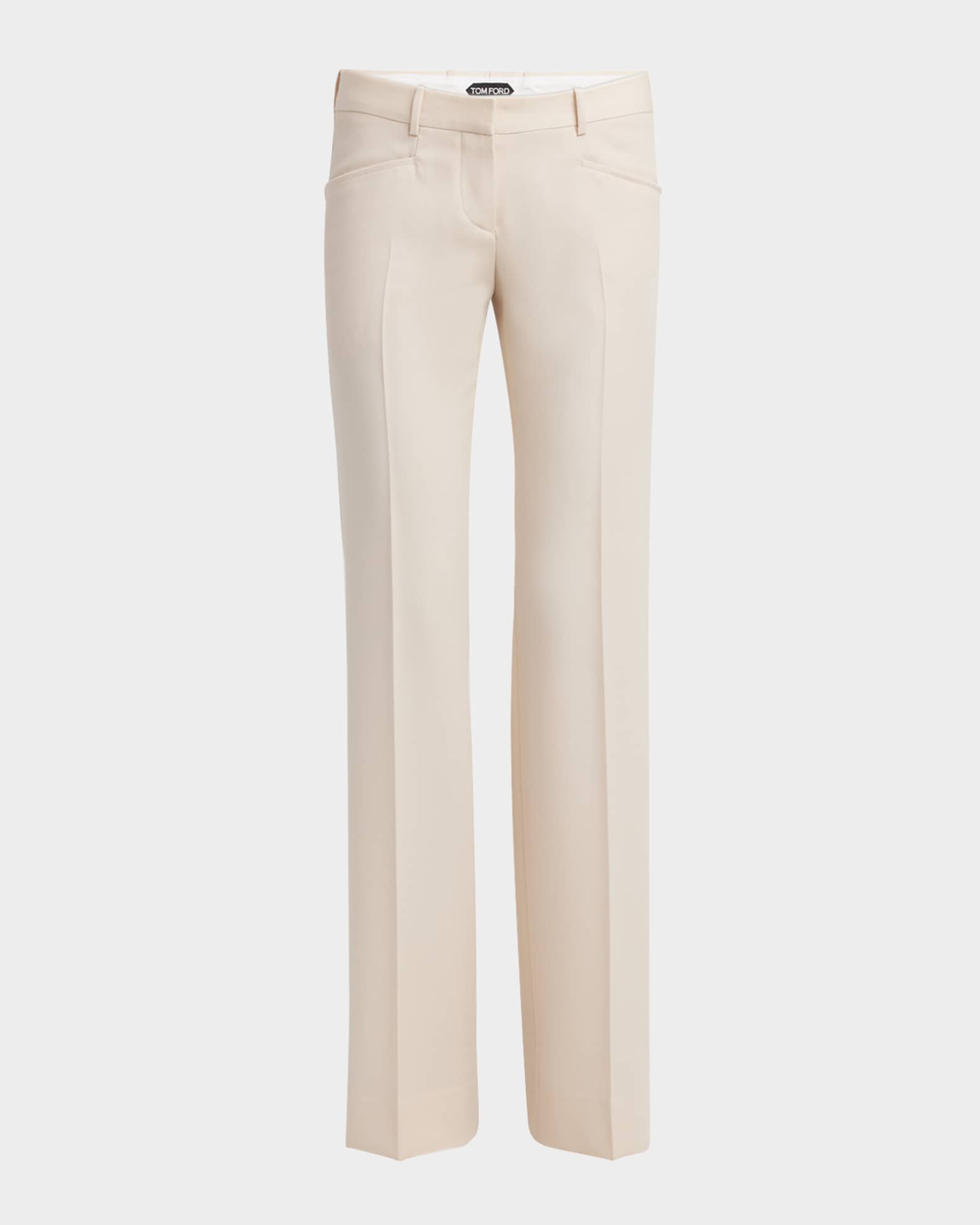 Low-Waist Wool Flare Trousers 0