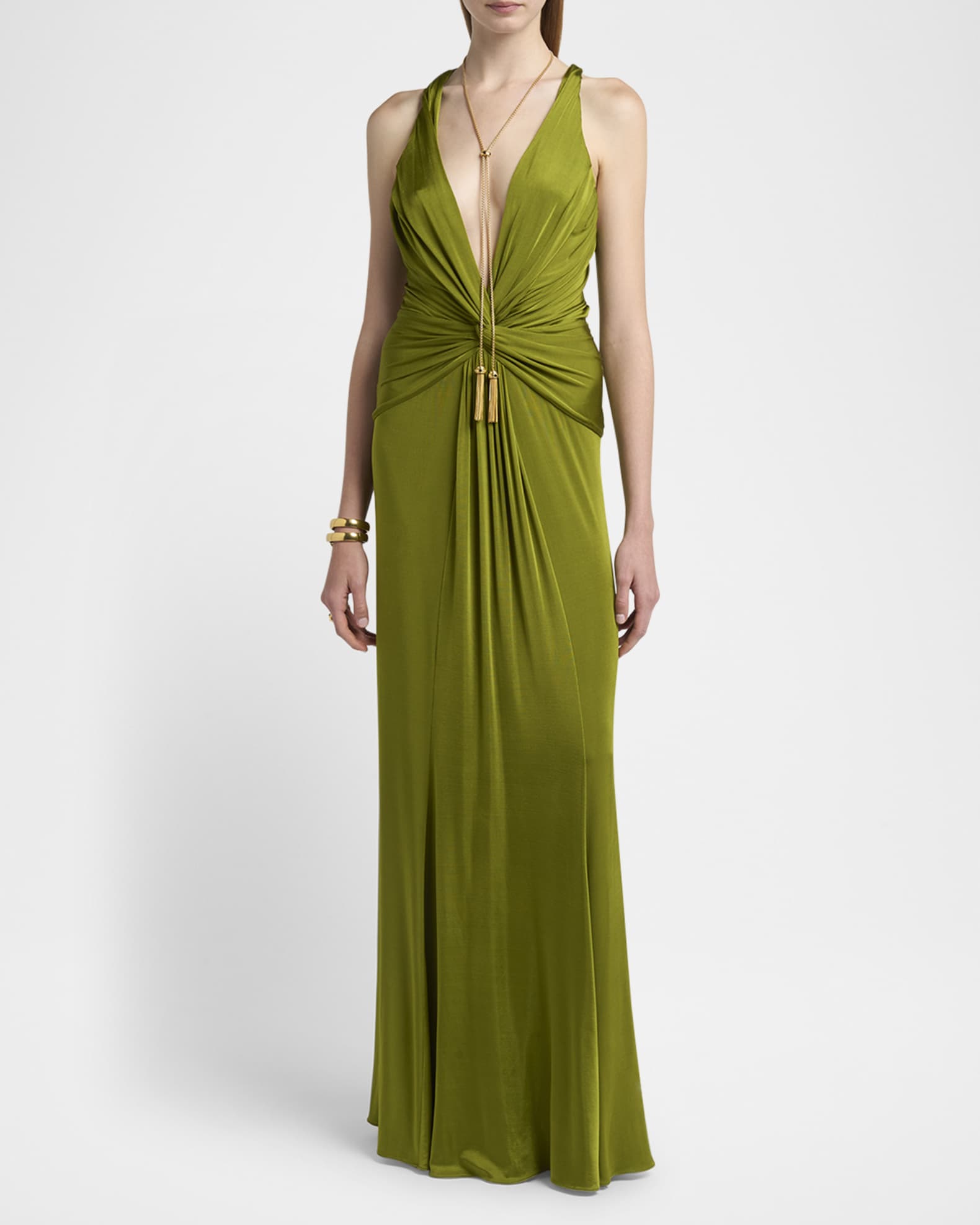 Draped V-Neck Gown 1