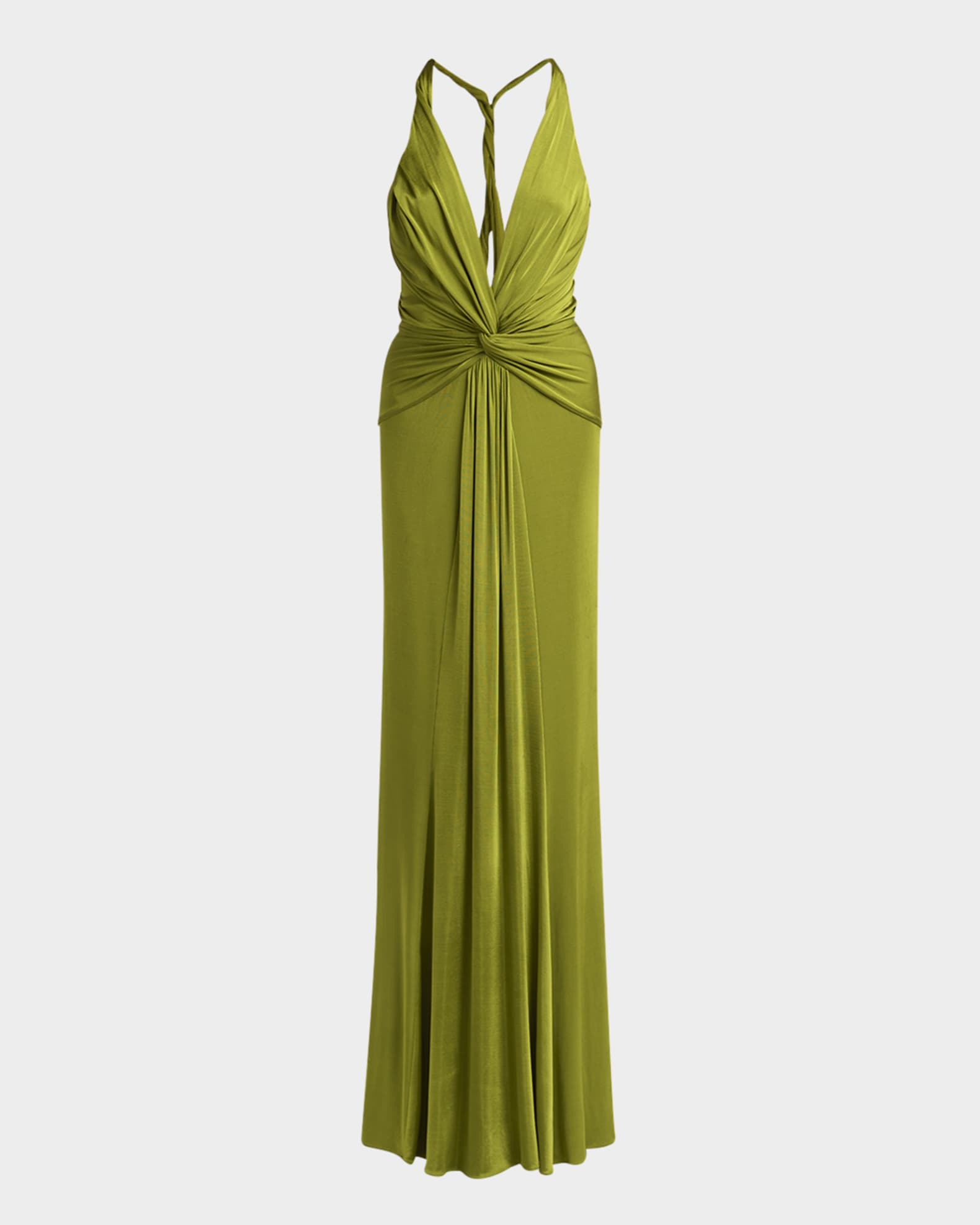 Draped V-Neck Gown 0