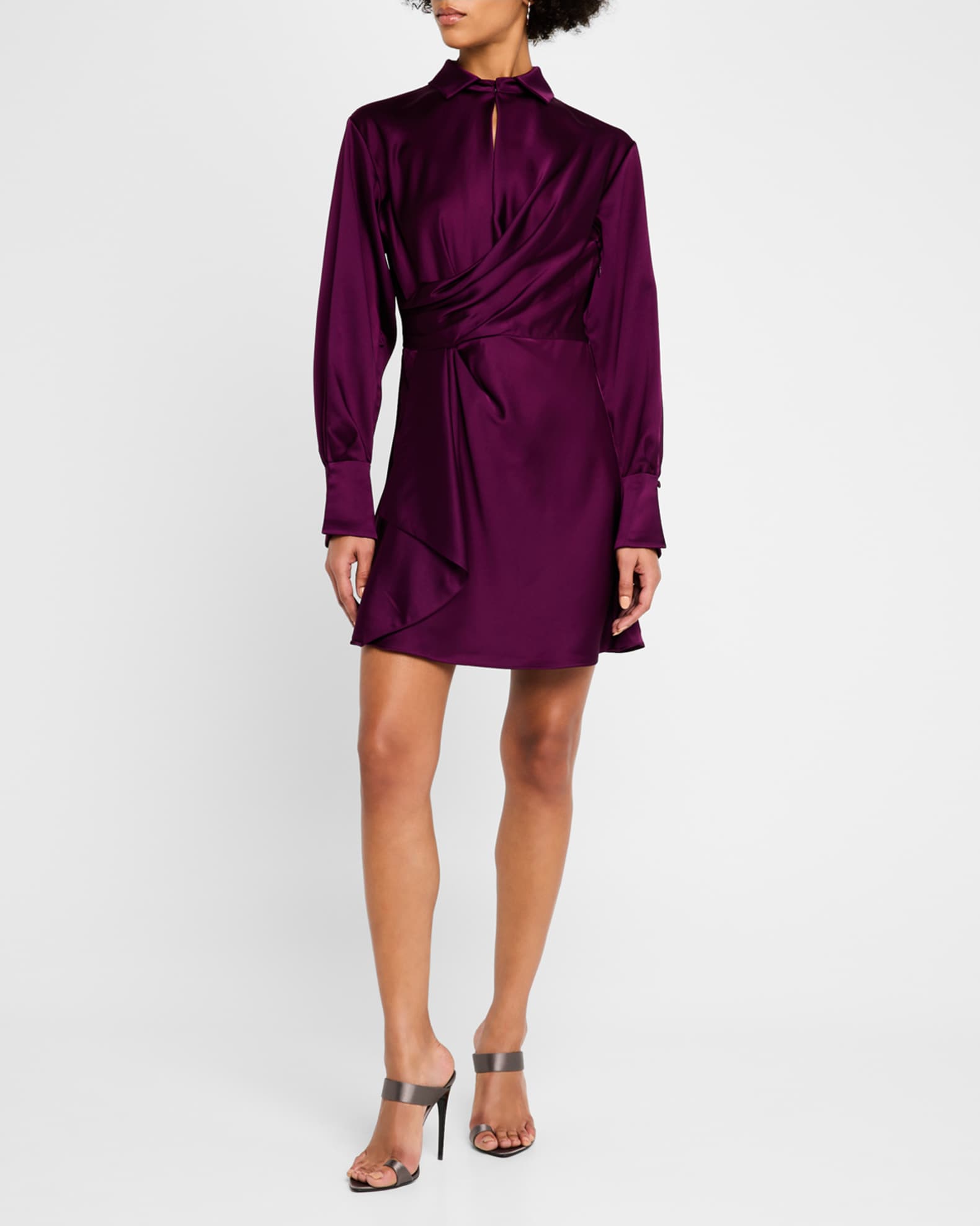 Talit Draped Satin Mini Dress 1