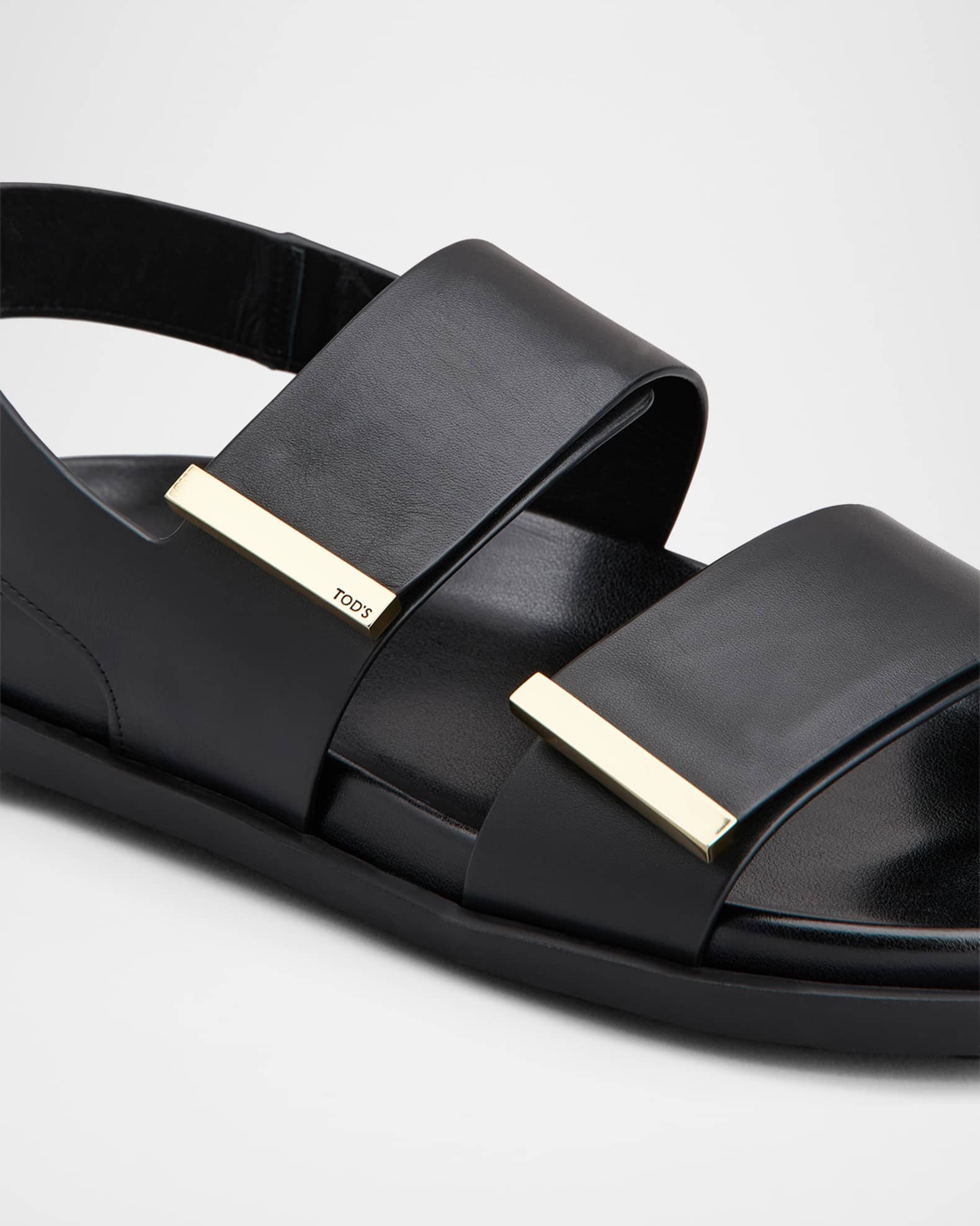 Tod's Gomma Leather Dual-Strap Comfort Sandals | Neiman Marcus