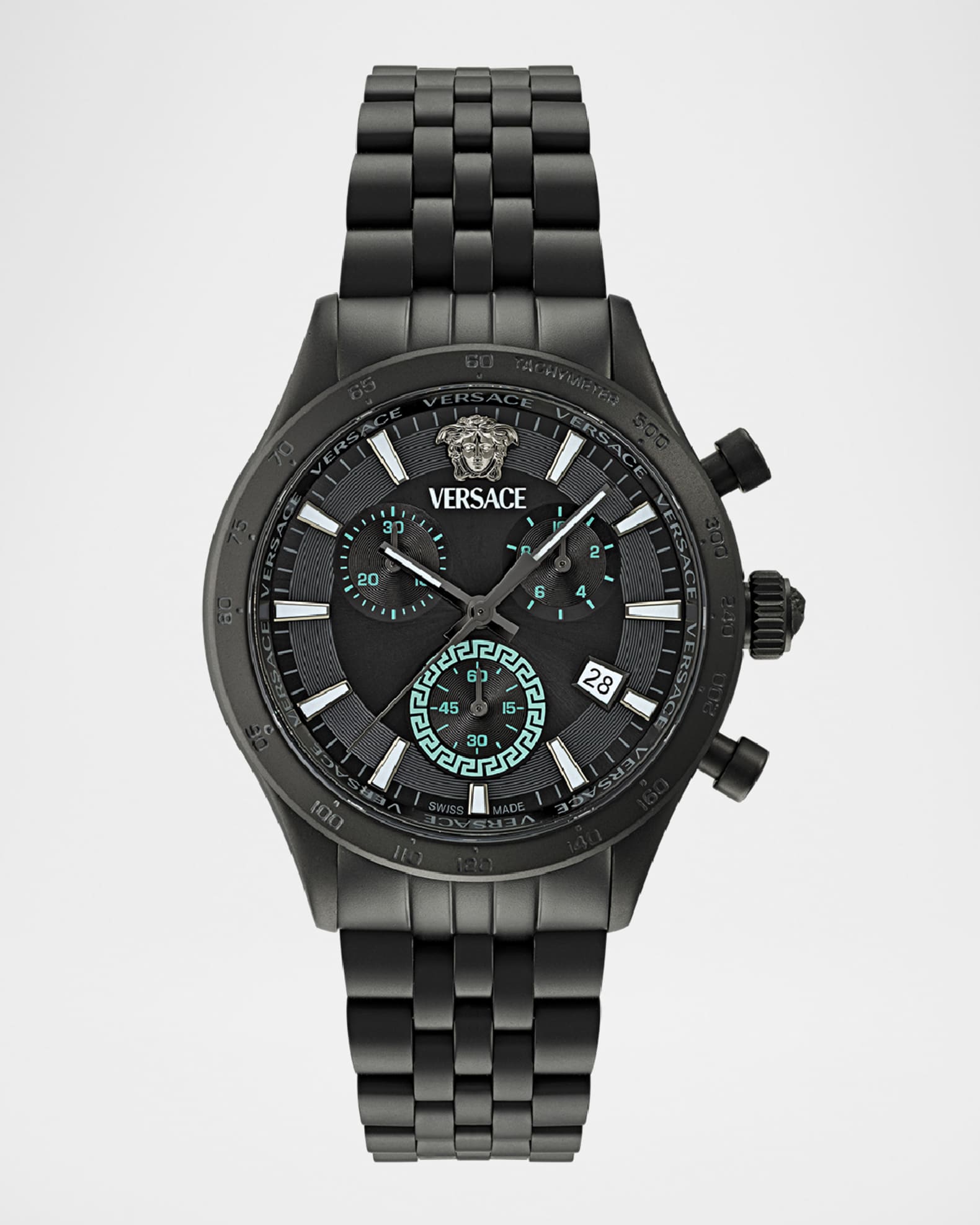 Versace Men's Hellenyium Chrono Petite IP Black Bracelet