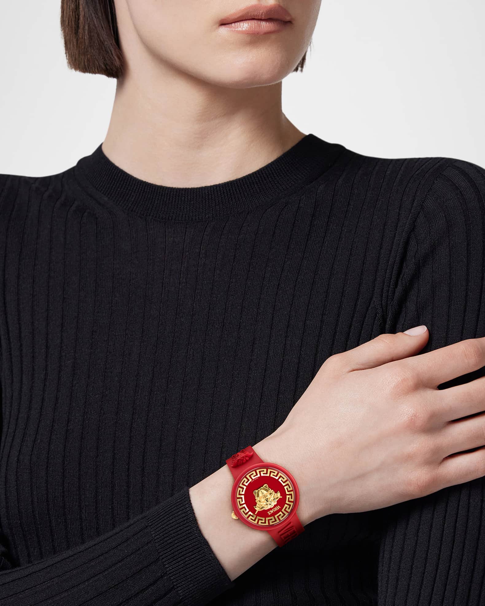 Red versace watch outlet